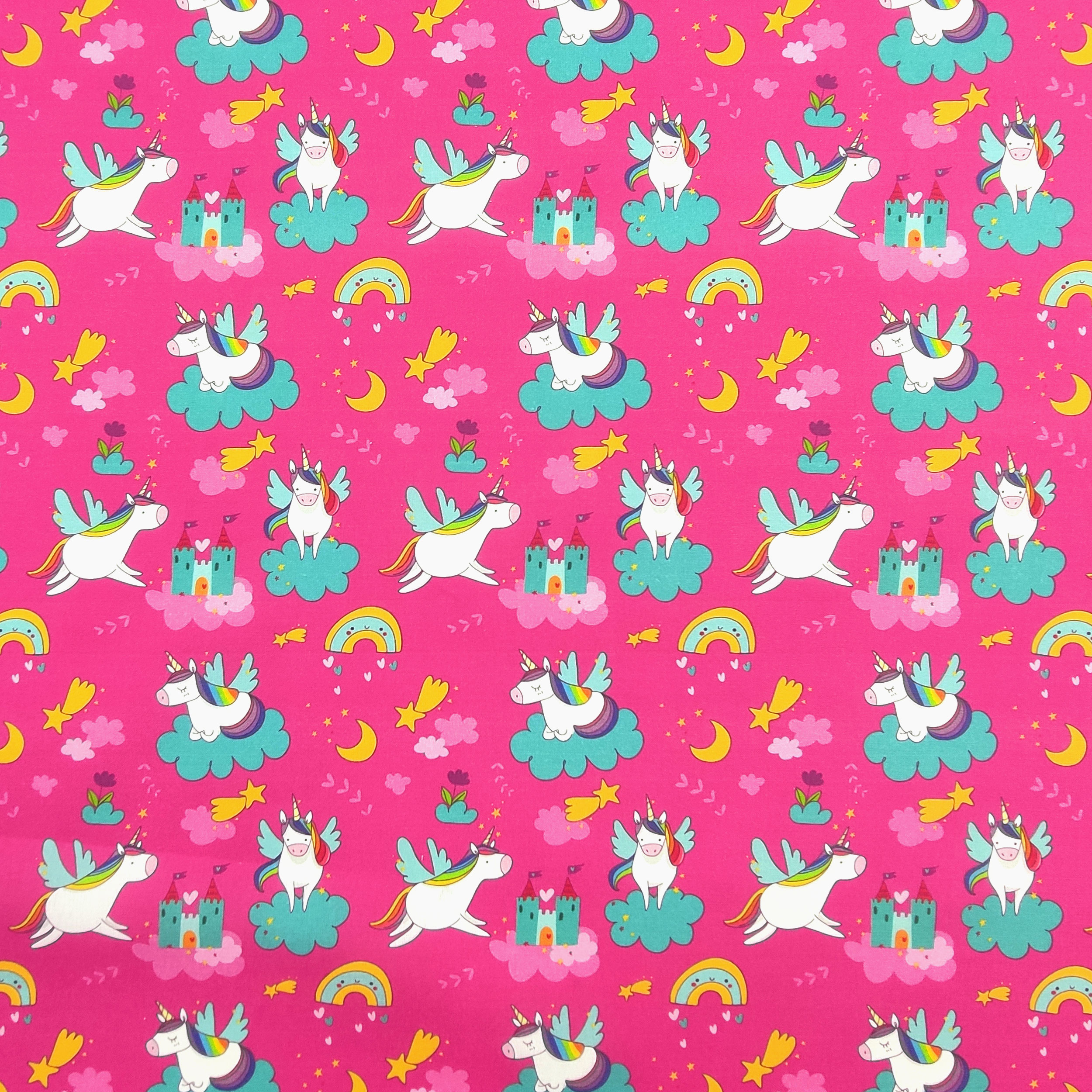 Licornes et petits châteaux en coton - Panini Fabrics