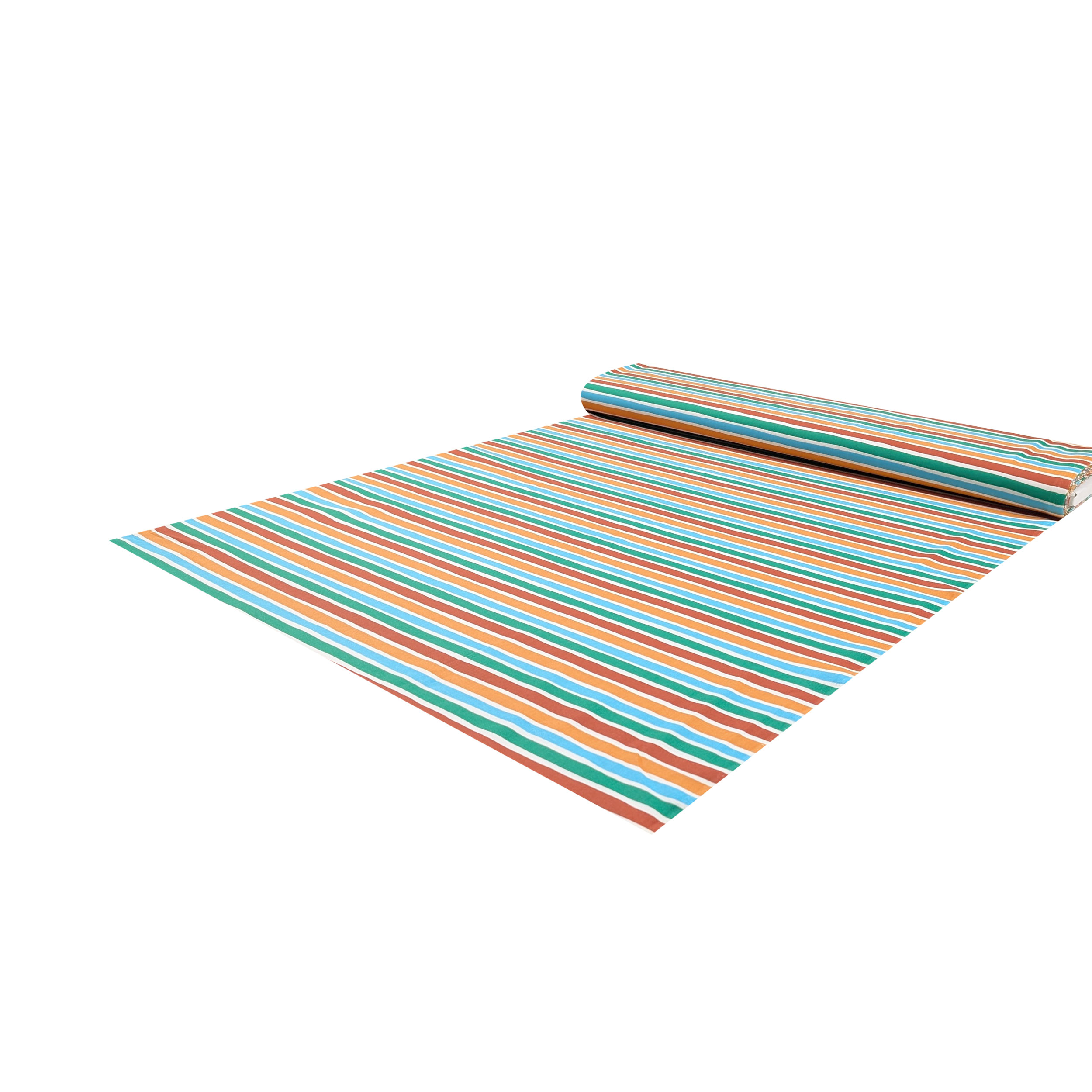 Multicoloured Striped Cotton Poplin Image