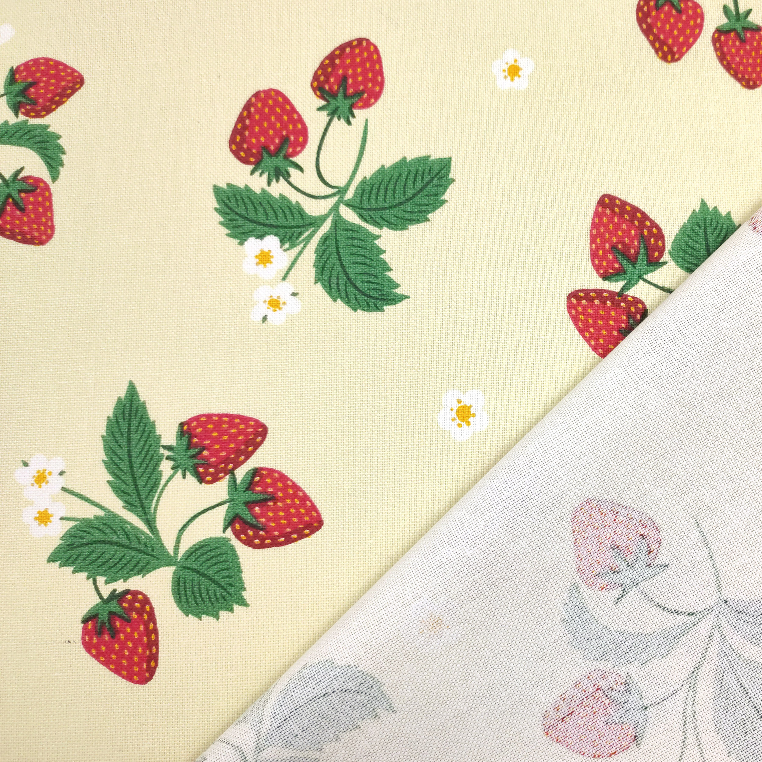 Ausschnitt Panama-Stoff Erdbeere 50x140 cm