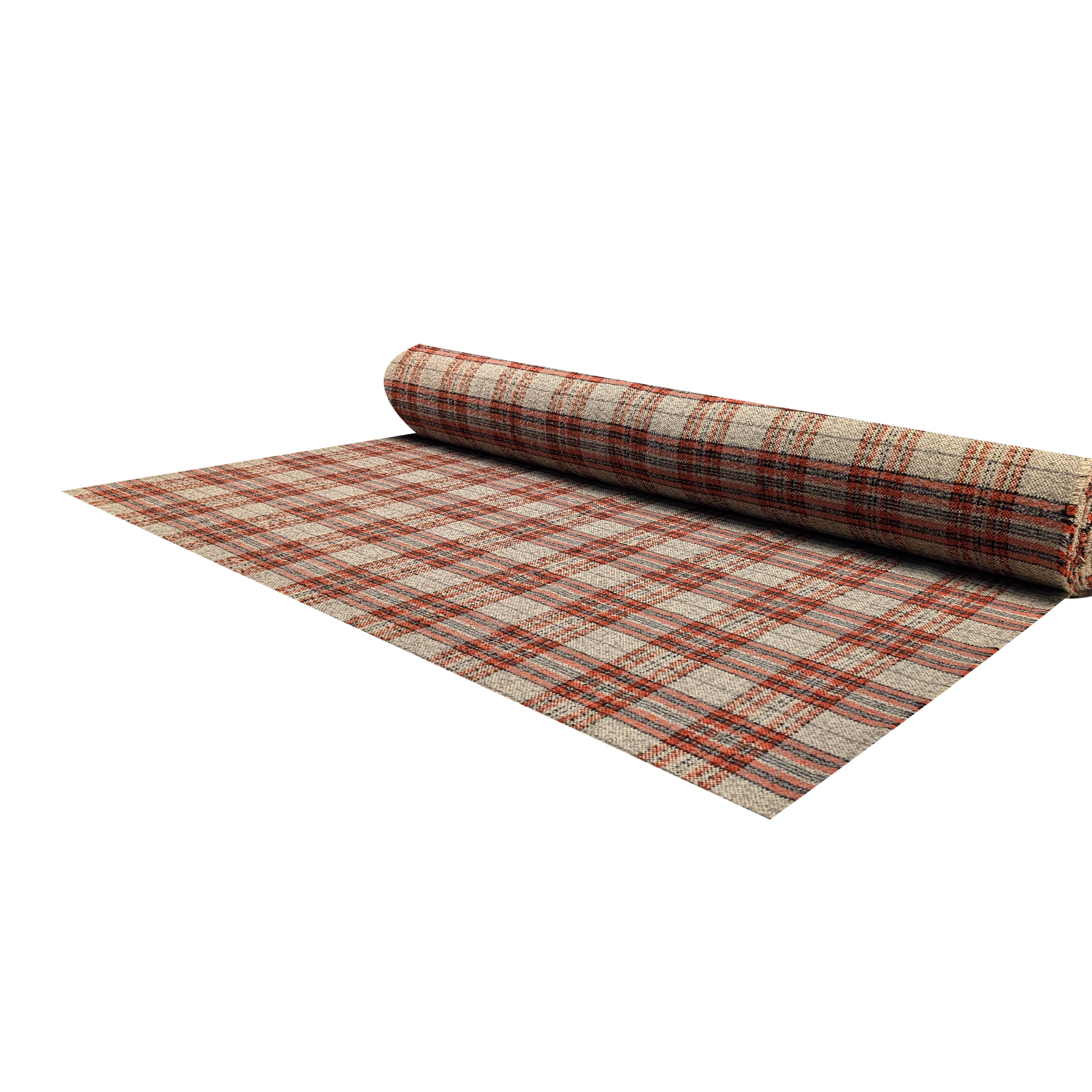 Orange and Beige Tartan Coat Image