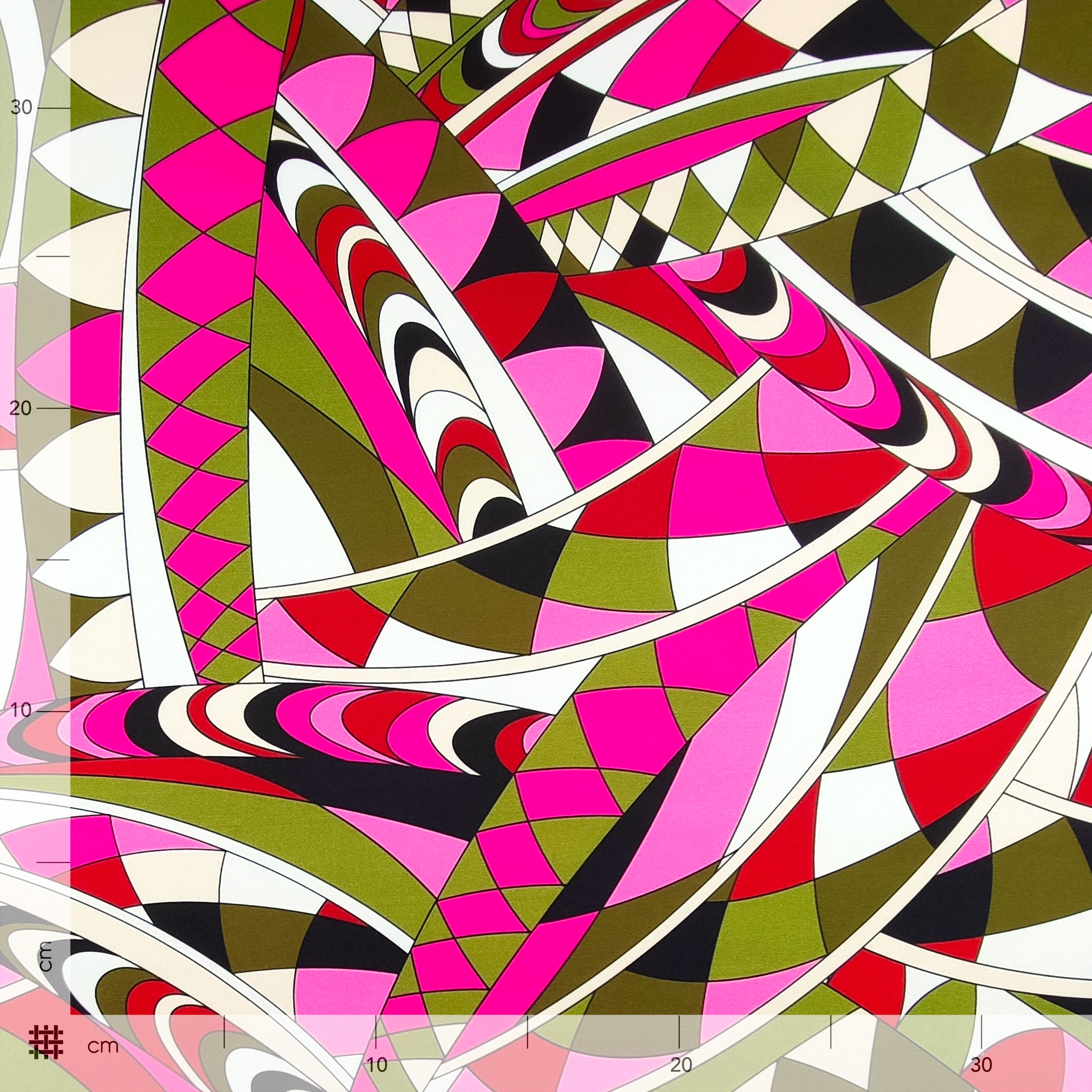 Conjunto Satén Elástico Moda Fantasía Abstracta Fuxia