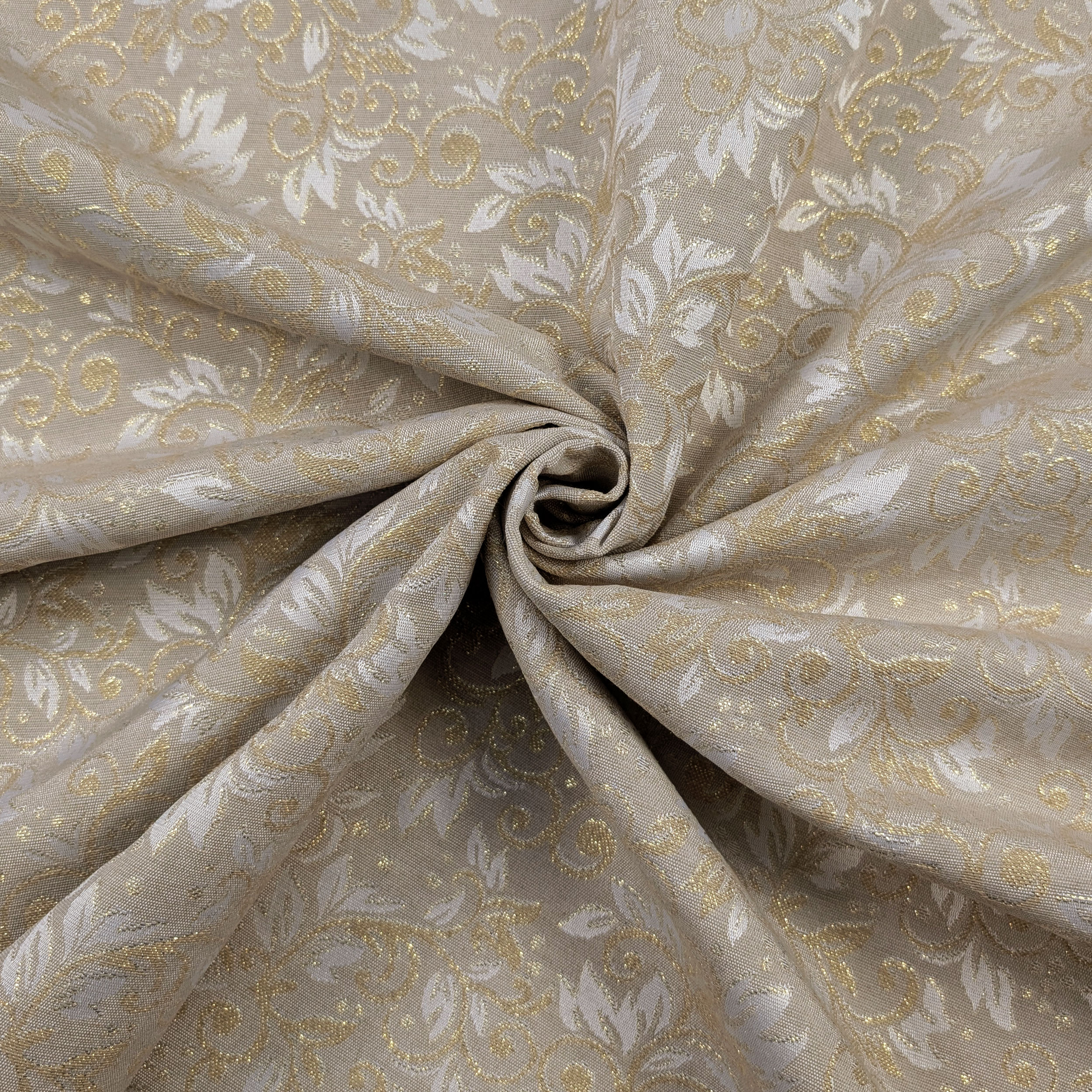 Jacquard Damask Beige Gold Lurex H 280 cm Image
