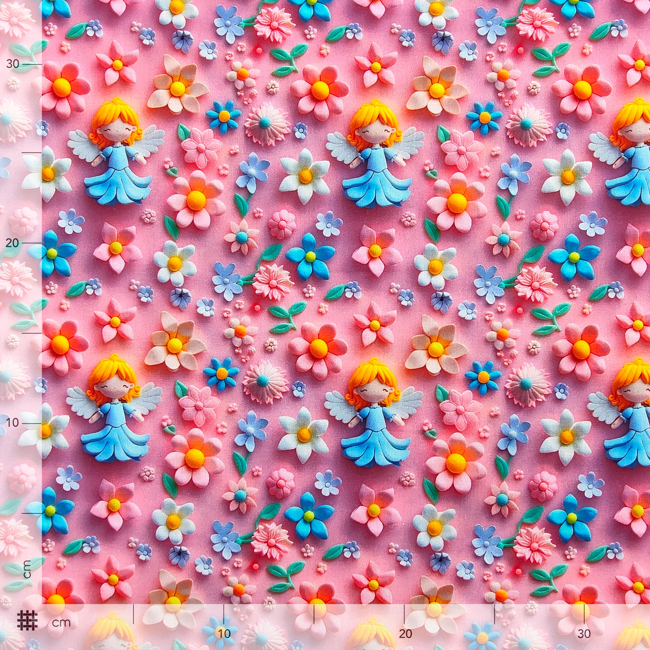 Digital Cotton Flowers and Angels