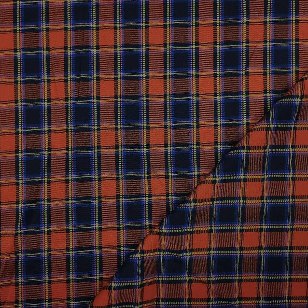 Dressmaking Tartan - Blue and Orange Image