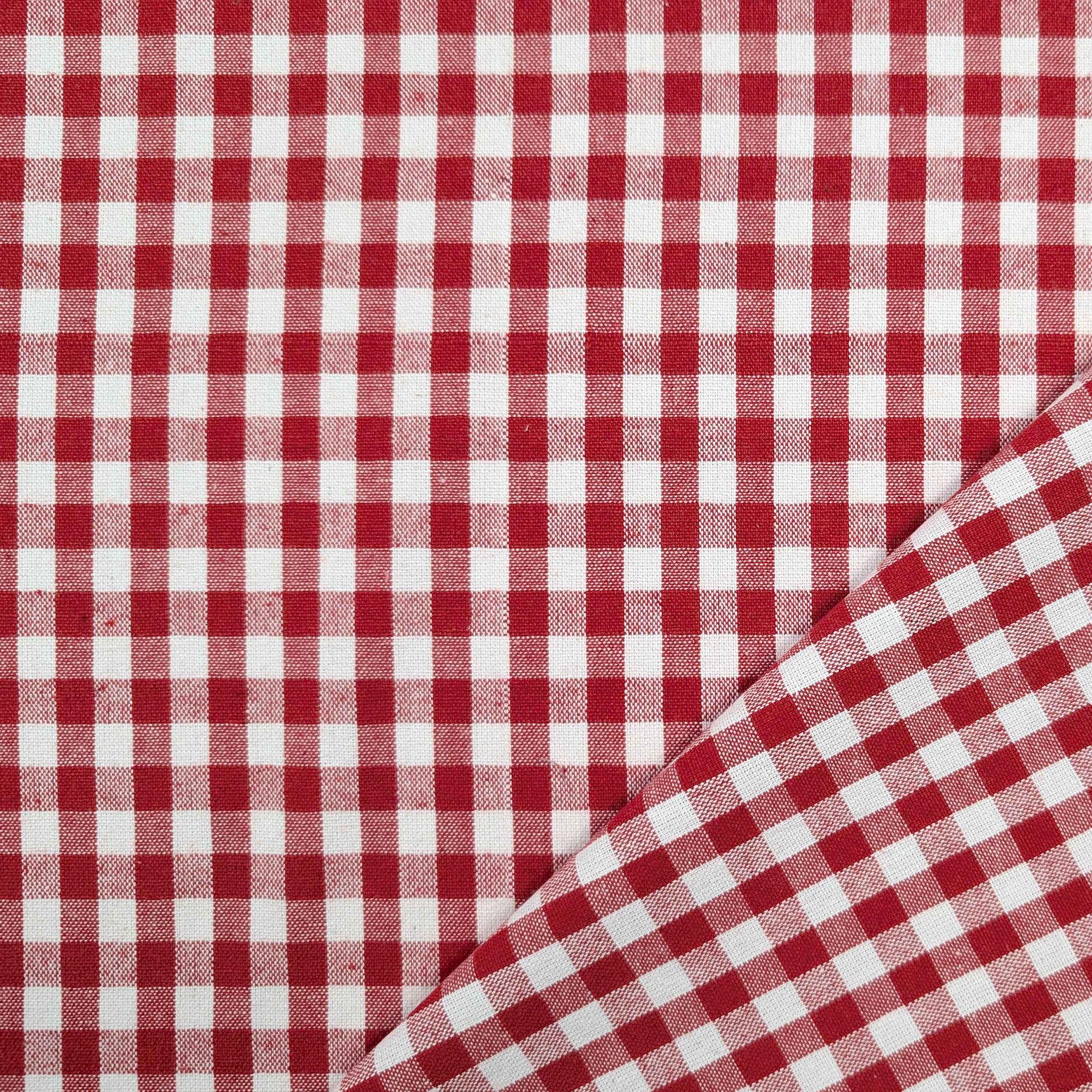 Washed Cotton Yarn Dyed Red Check Image