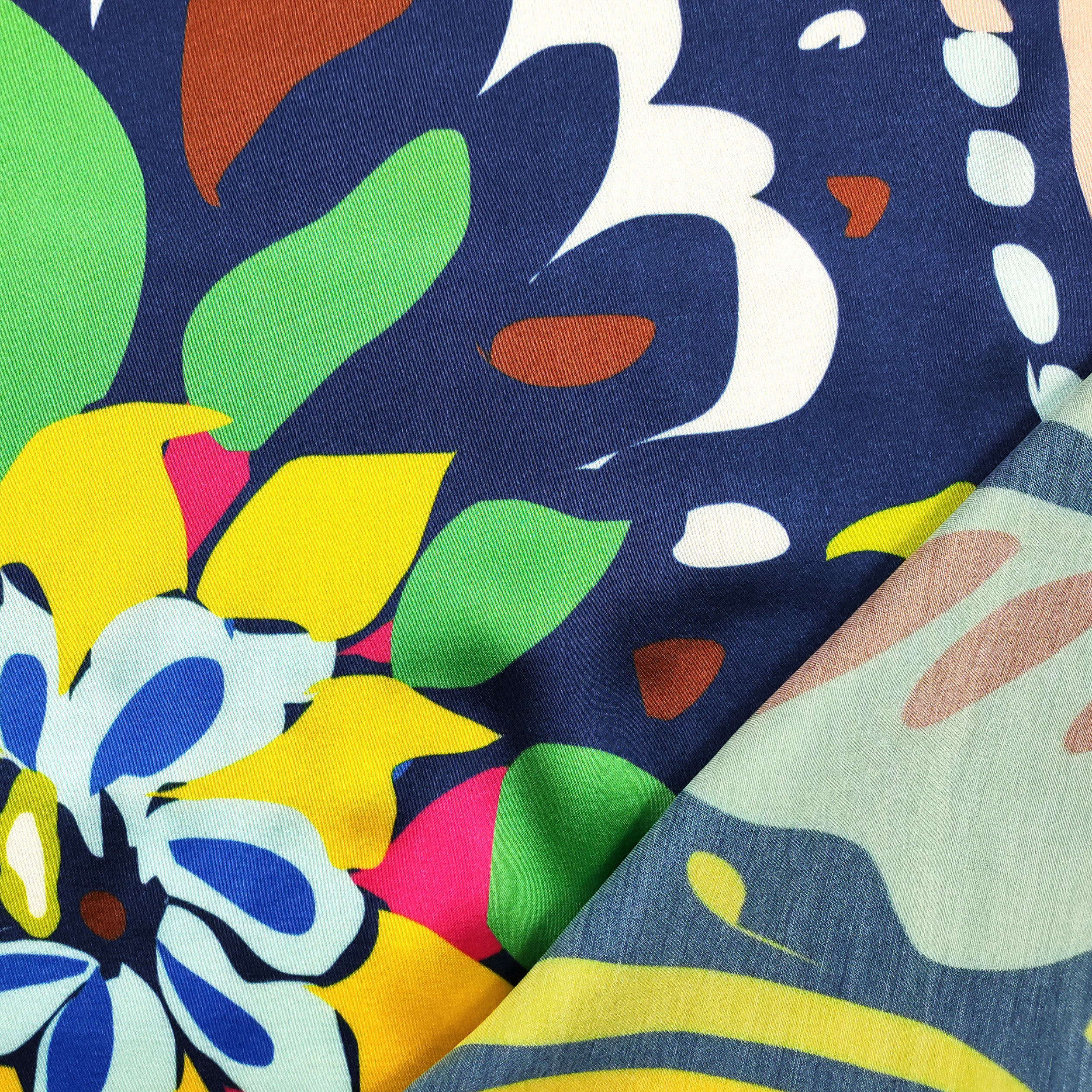 Viscose Silk Natural Floral