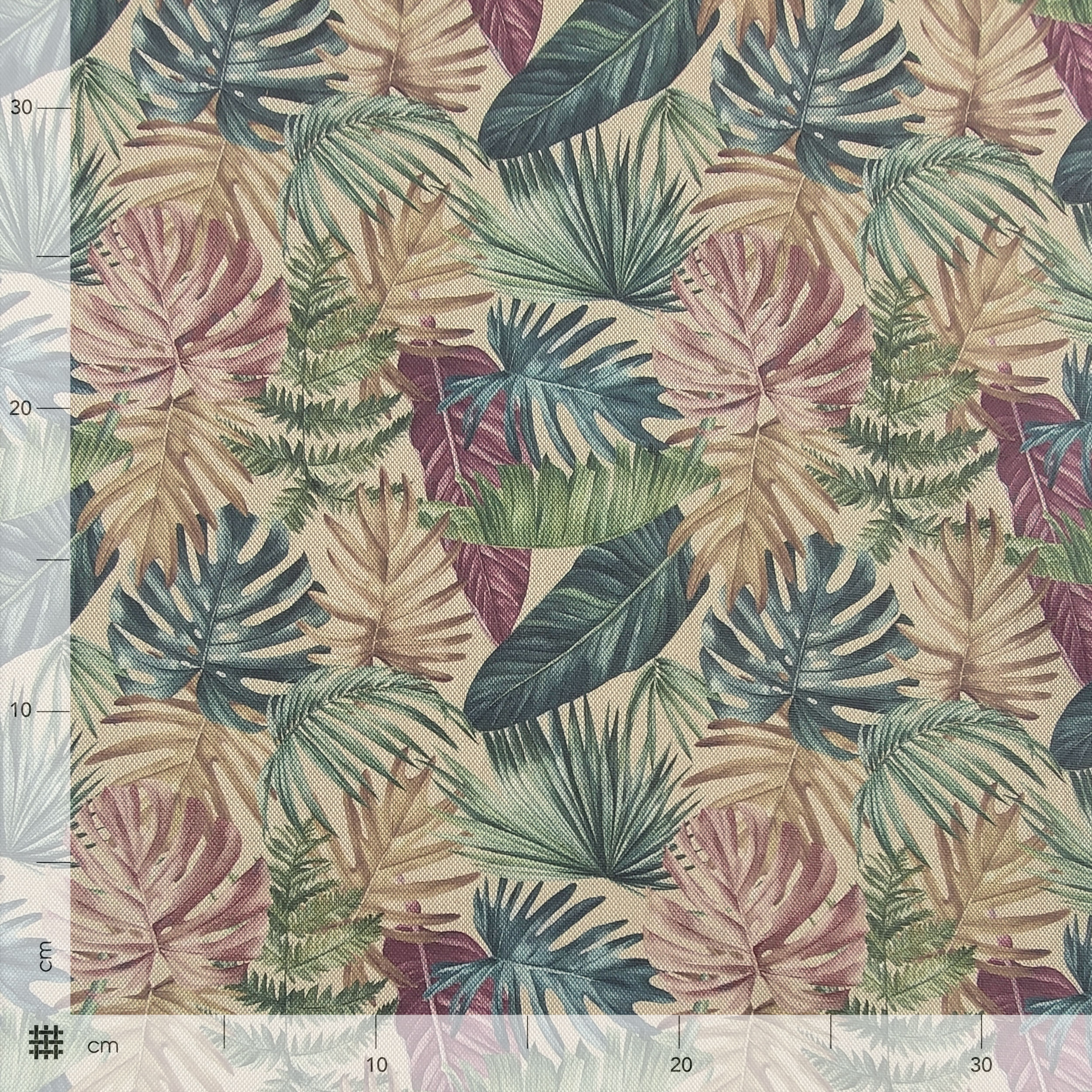 Cotton Mix Fabric Tropical Leaves Image