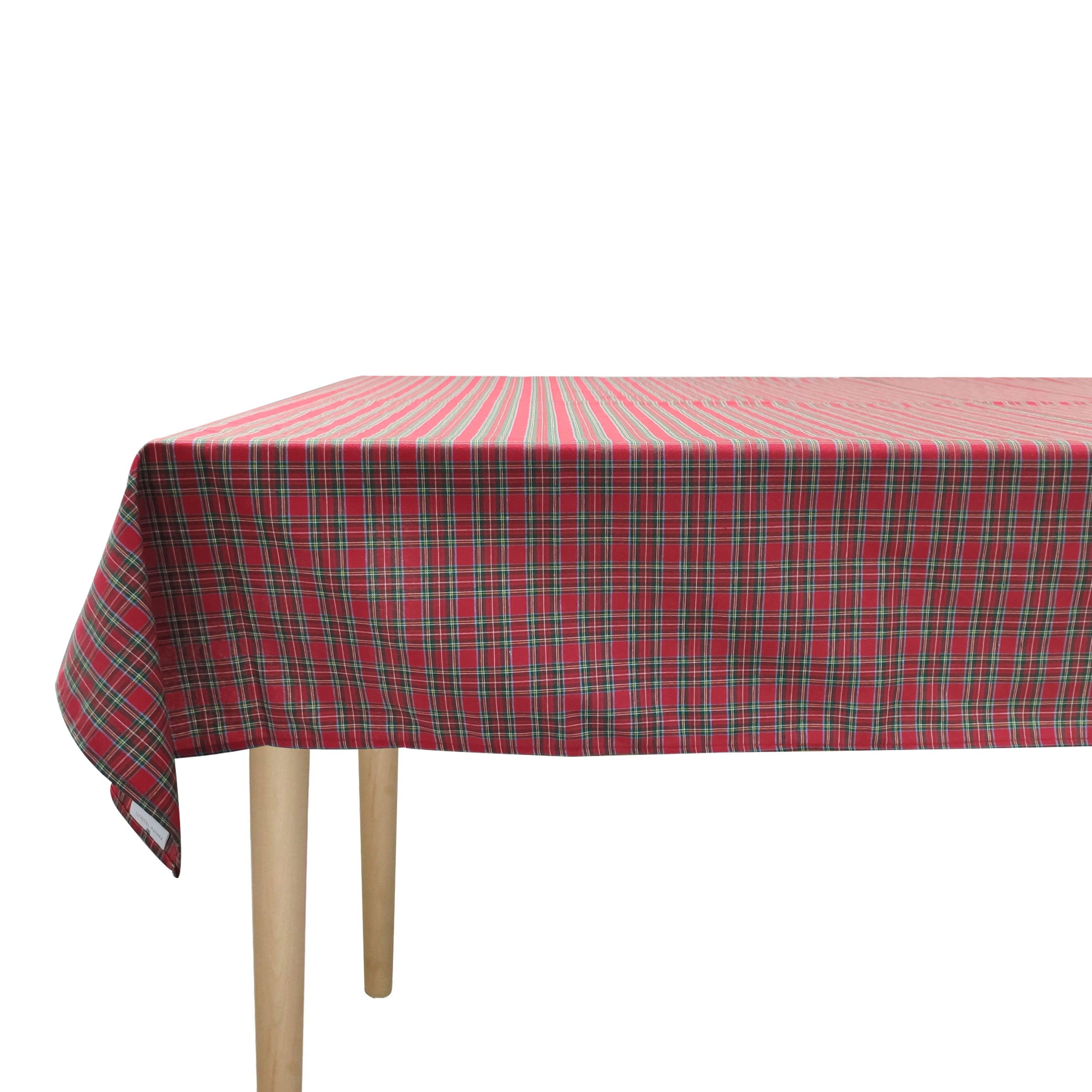 Nappe tissée écossaise rouge et verte