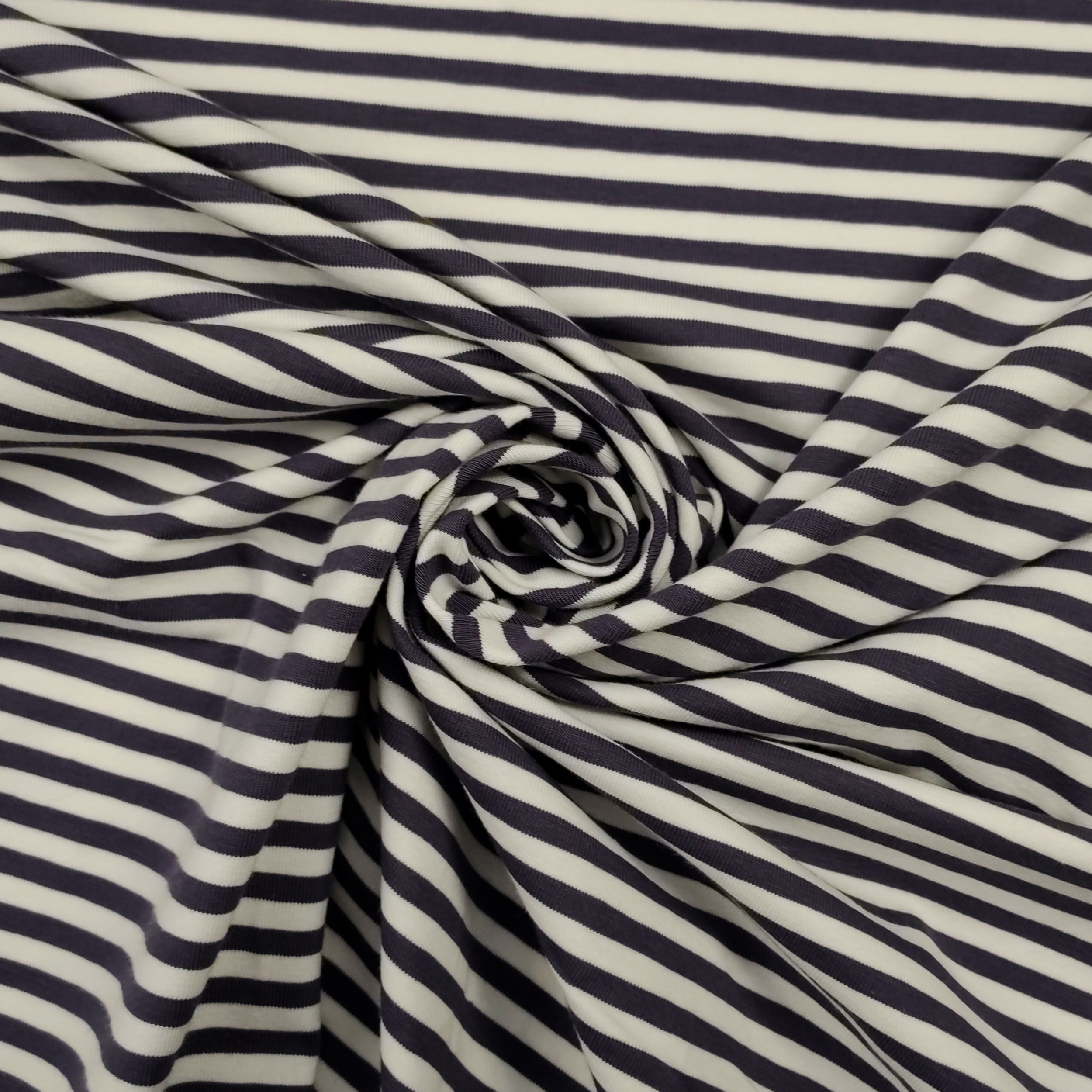 Grey Striped Cotton Jersey Image