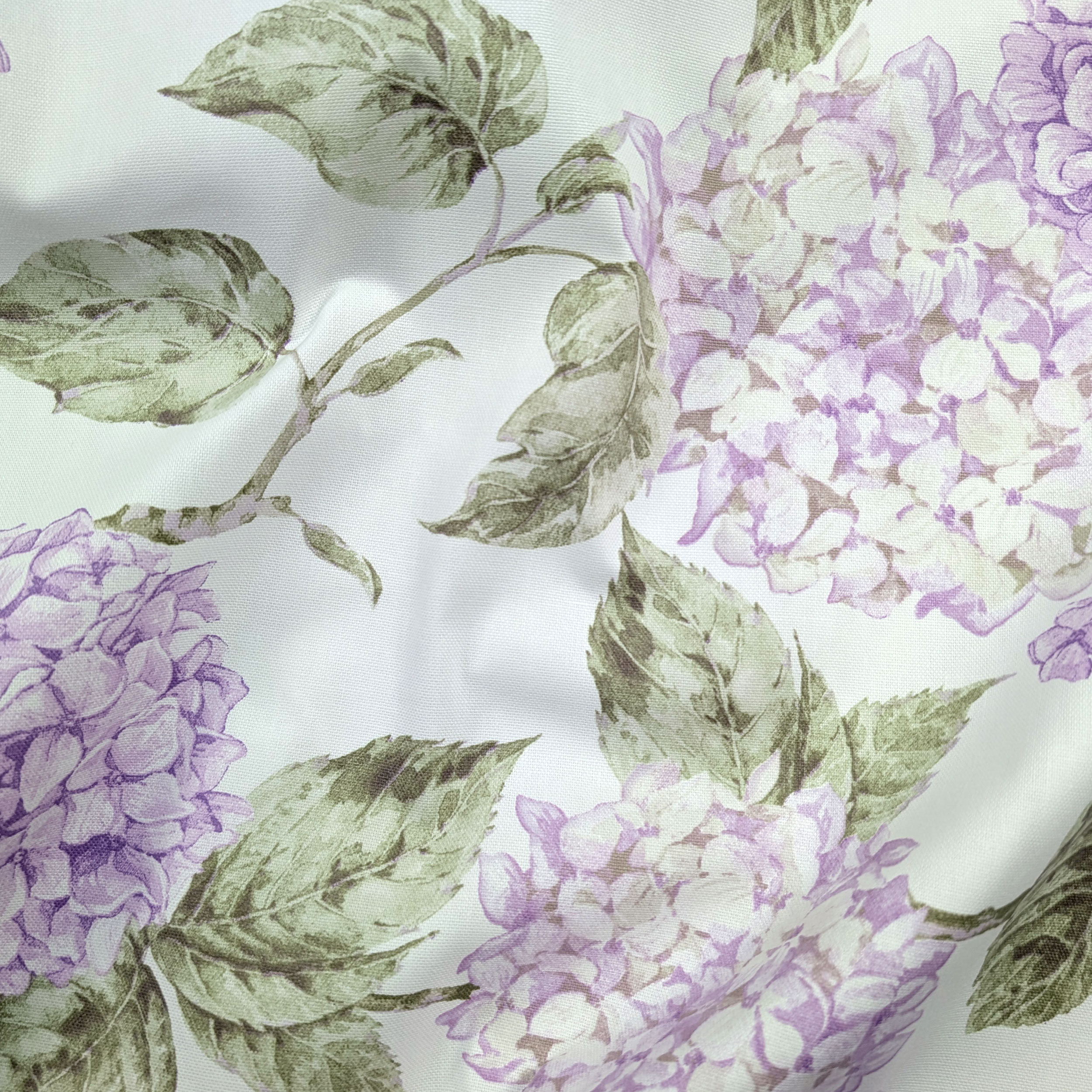 Panama Fabric Lilac Hydrangea Cotton Image