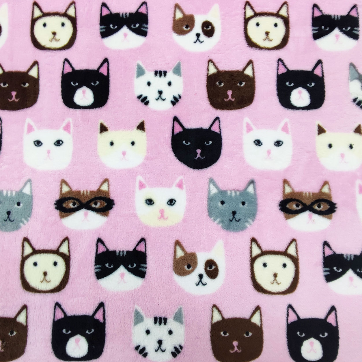 Vellón Cachemira Gatos Fondo Rosa