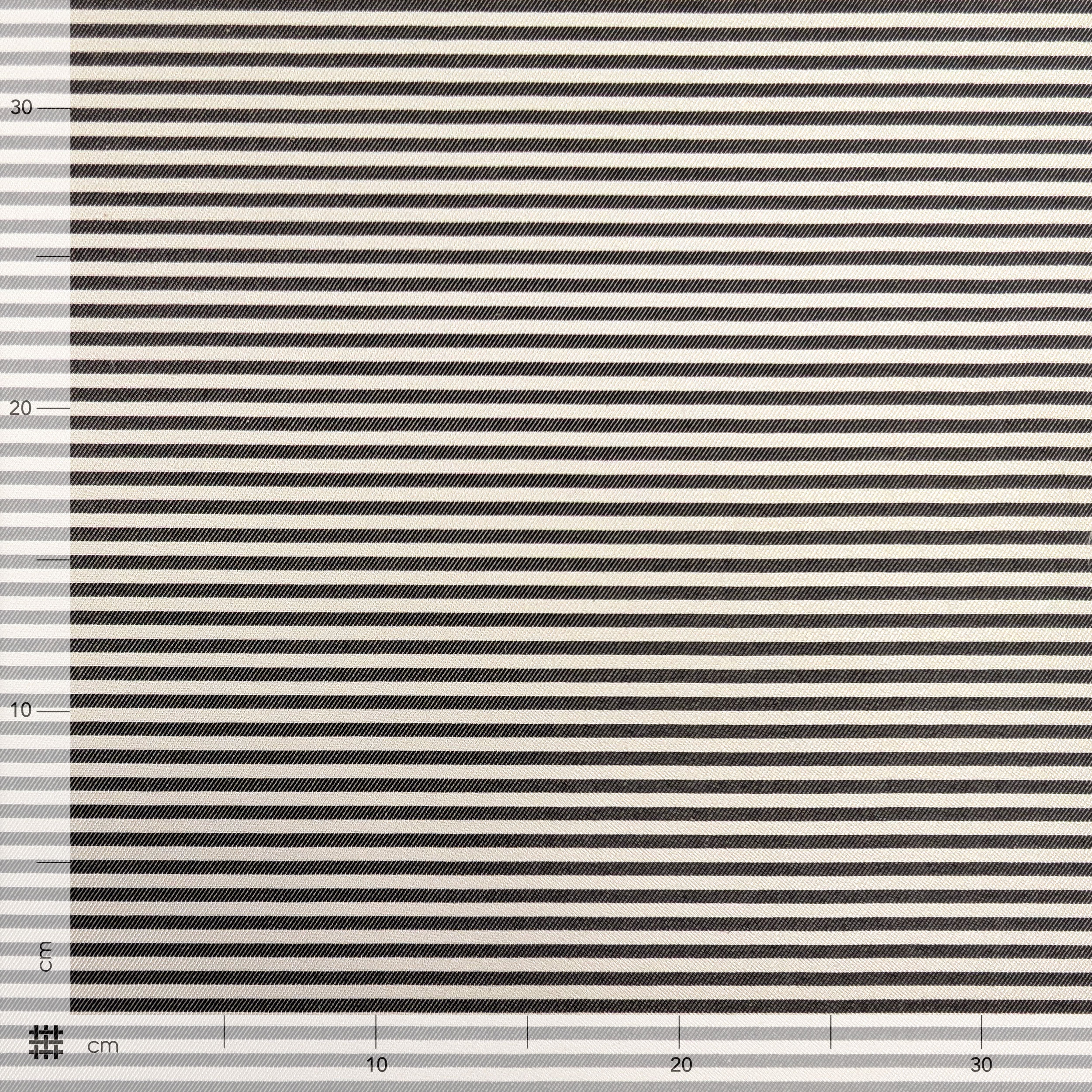 Rayures horizontales en coton mélangé noir et crème Image