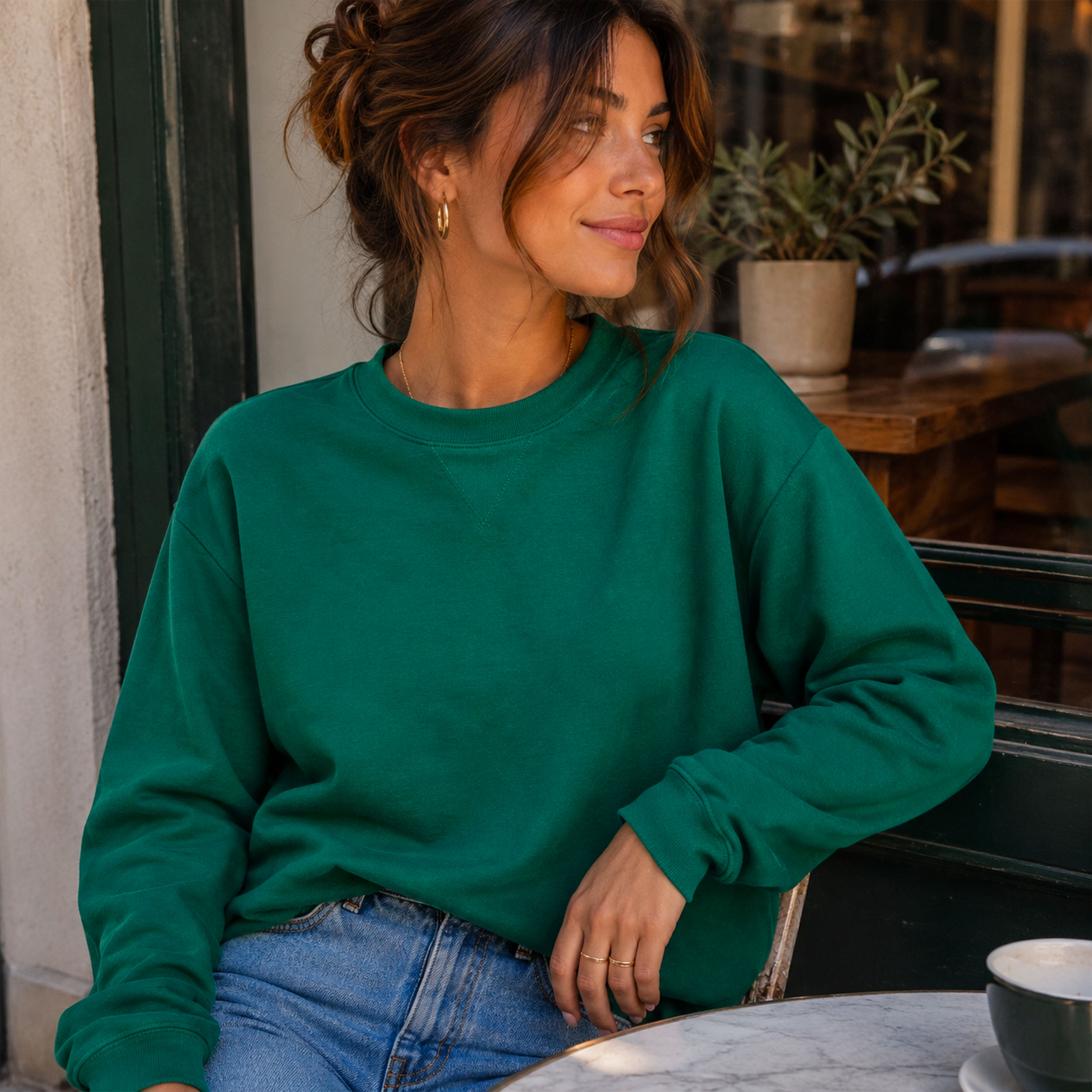Summer Cotton Sweatshirt Green Image