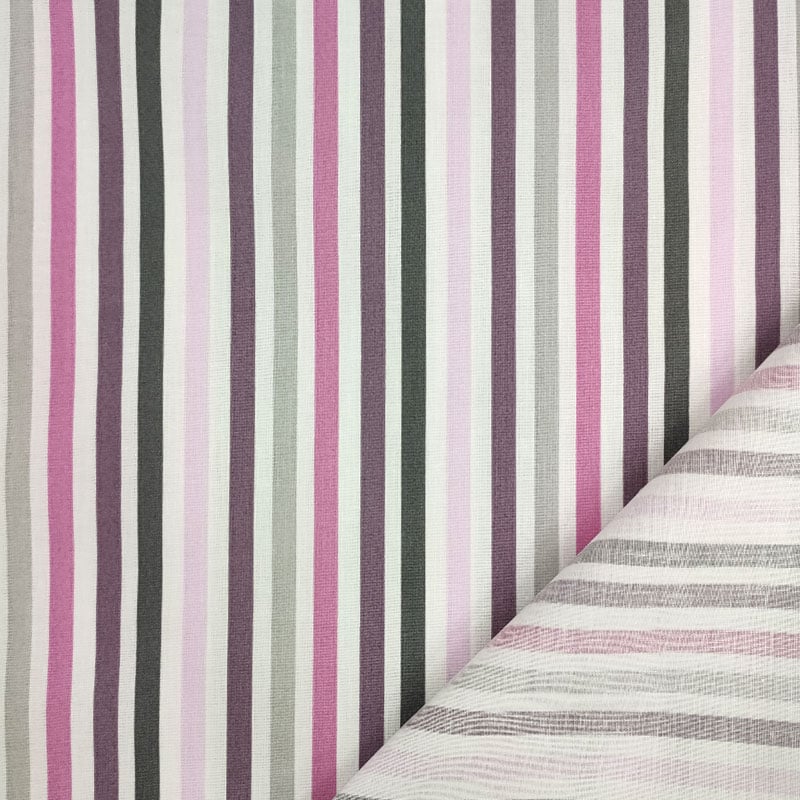 Tissu de coton rayé Tons de rose Image