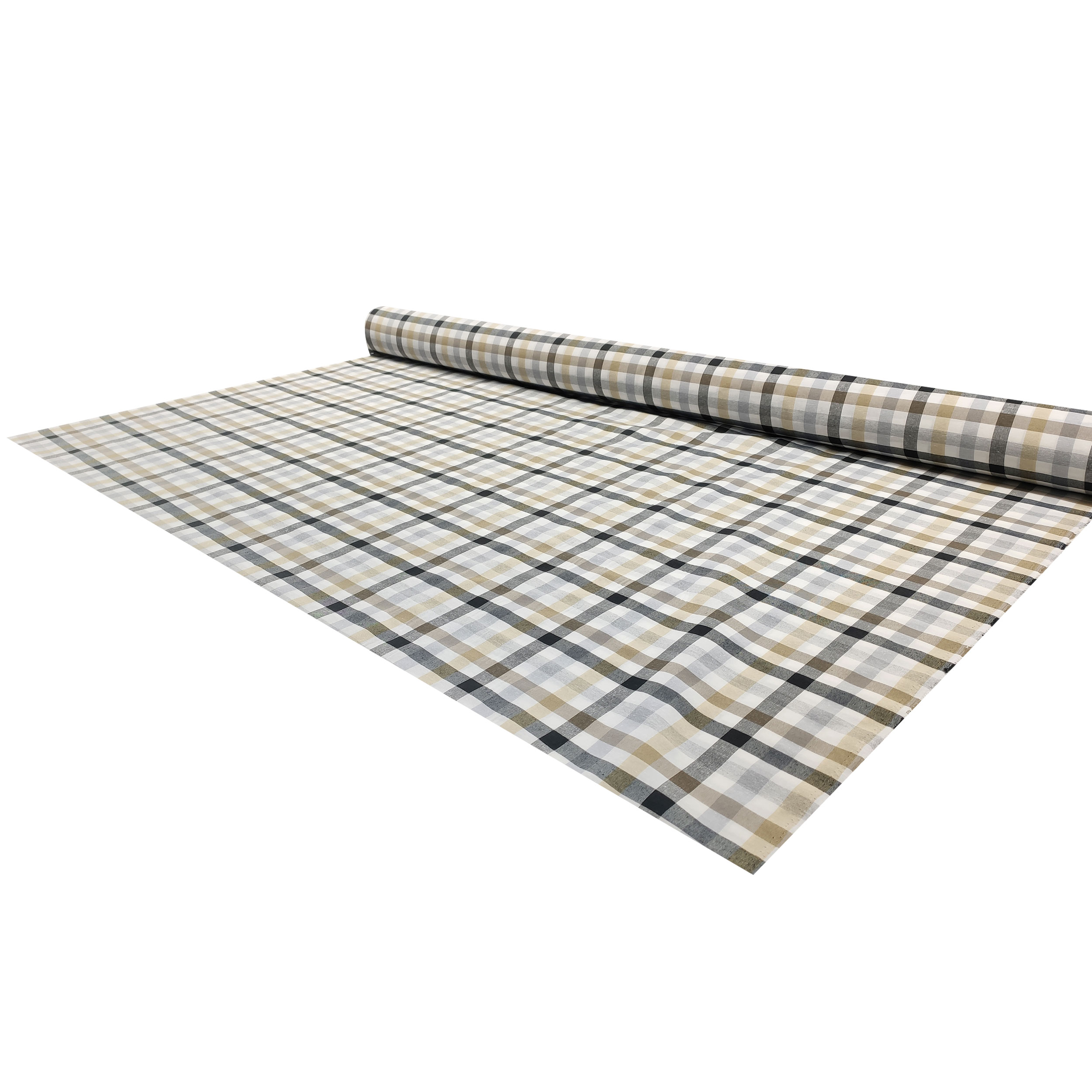 Nappe à carreaux gris beige Tissu teinté dans la masse