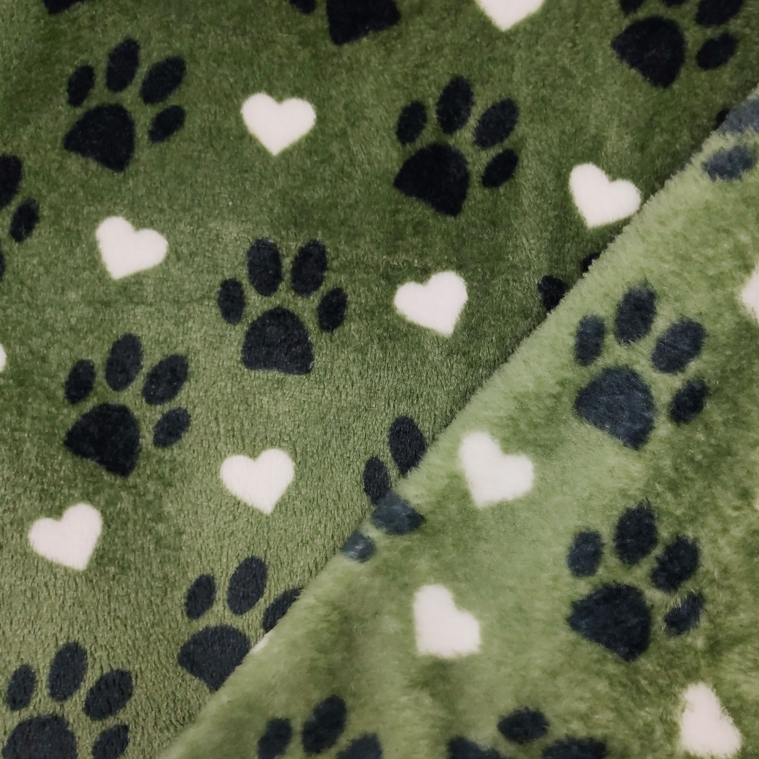 Cashmere Hand Fleece Orme and Hearts Fondo Verde Militar