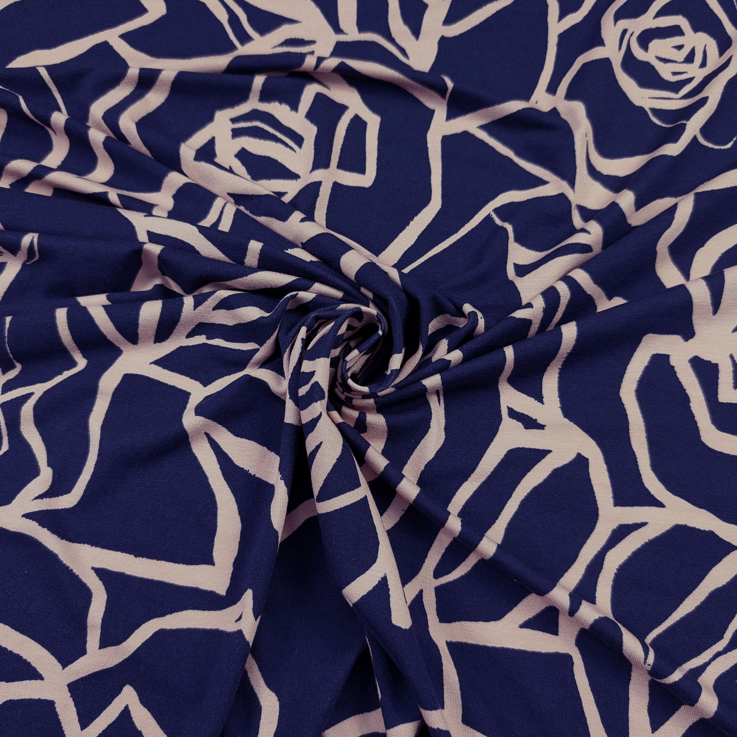 Viscose Jersey Blue Rose Large Image