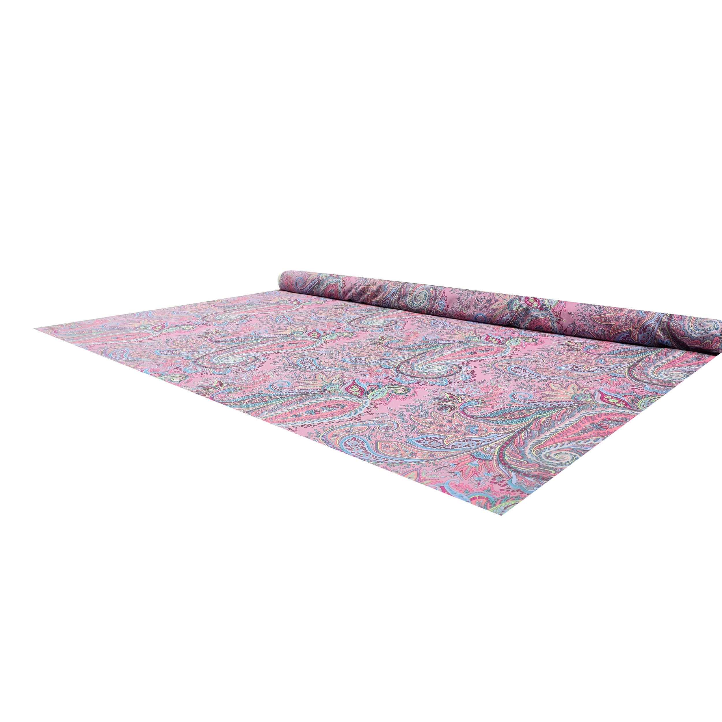 Chiffon de soie élastiqué Cachemire Fantaisie Fuxia