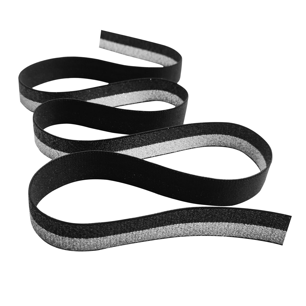 Elastico Decorativo Nero e Argento Image