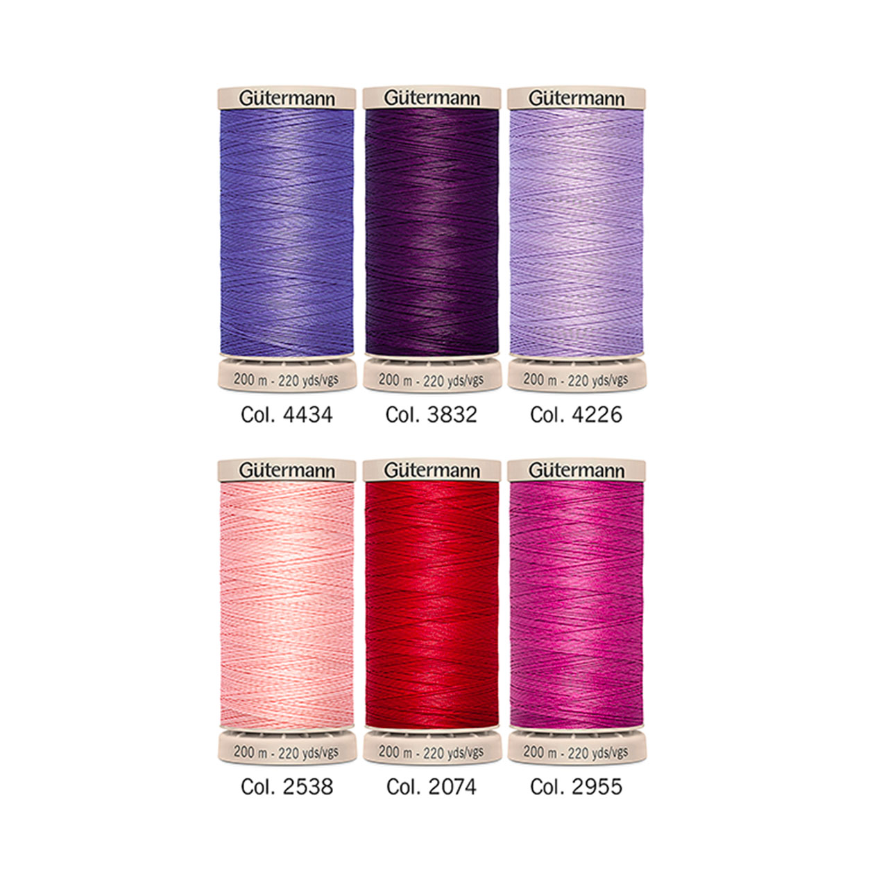 Gutermann Hilo de Acolchar a Mano 6 Bobinas Tonos de Rosa