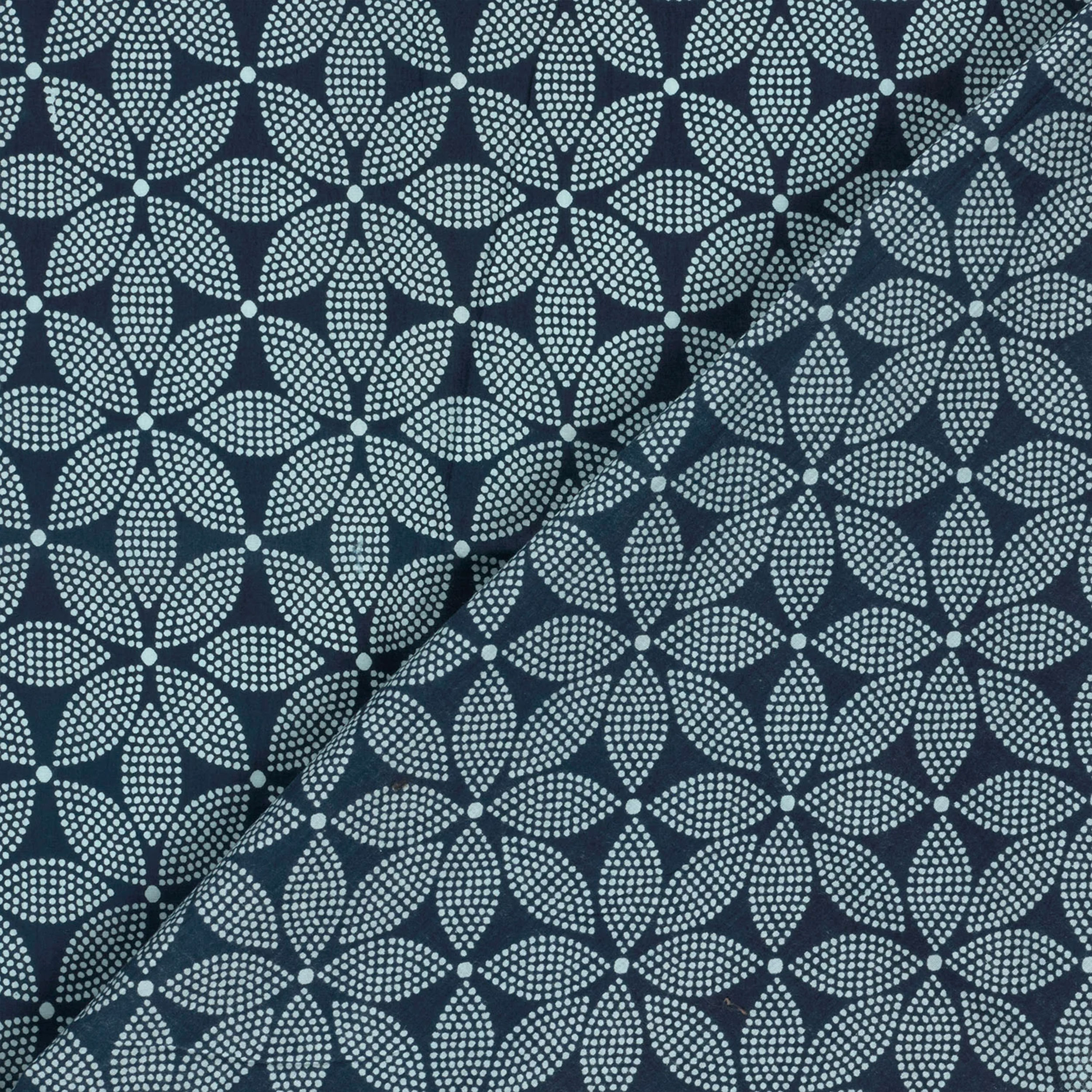 Batik Flower Pattern Cotton Blue Image