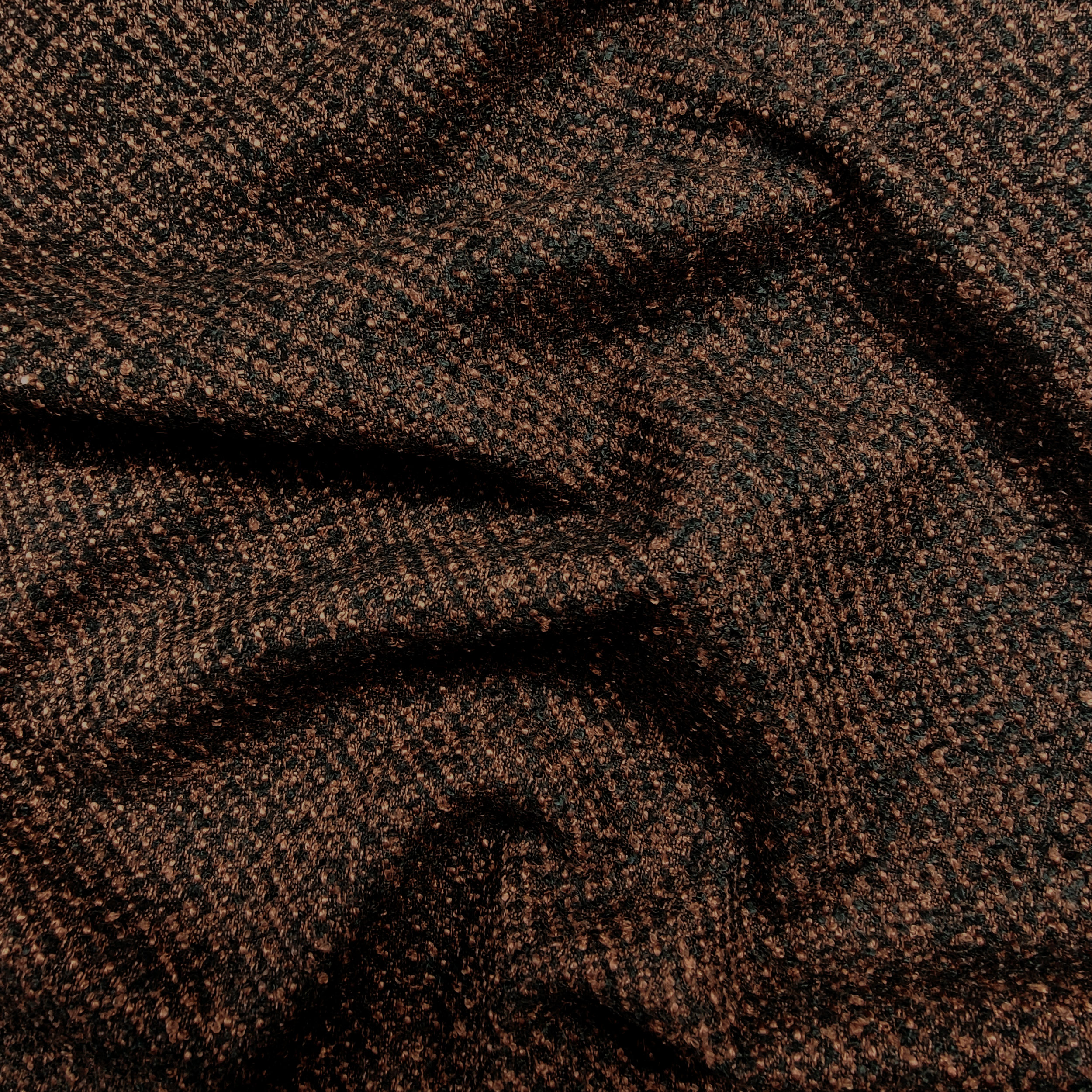 Manteau en tweed brun et noir
