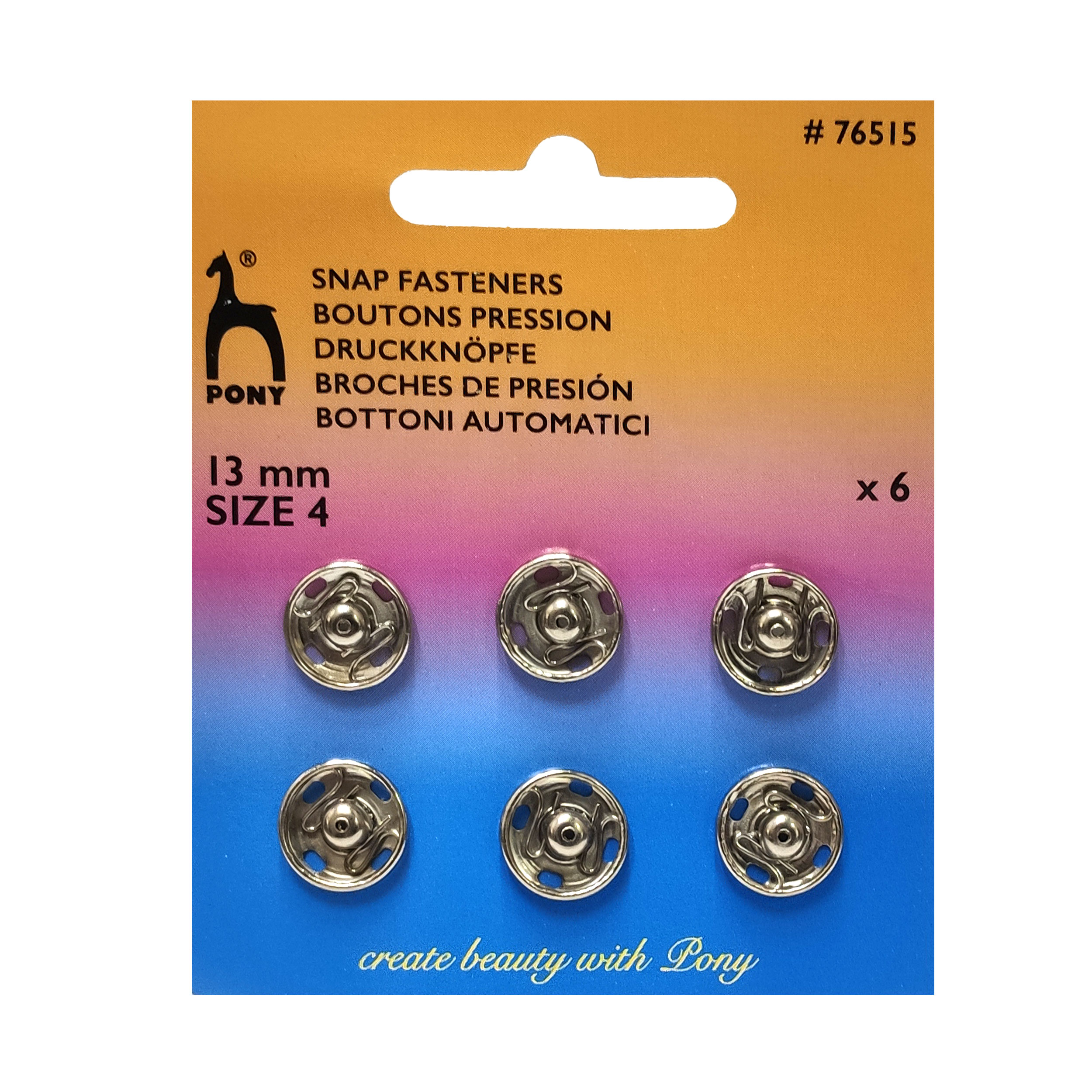Boutons automatiques Pony Silver 13 mm
