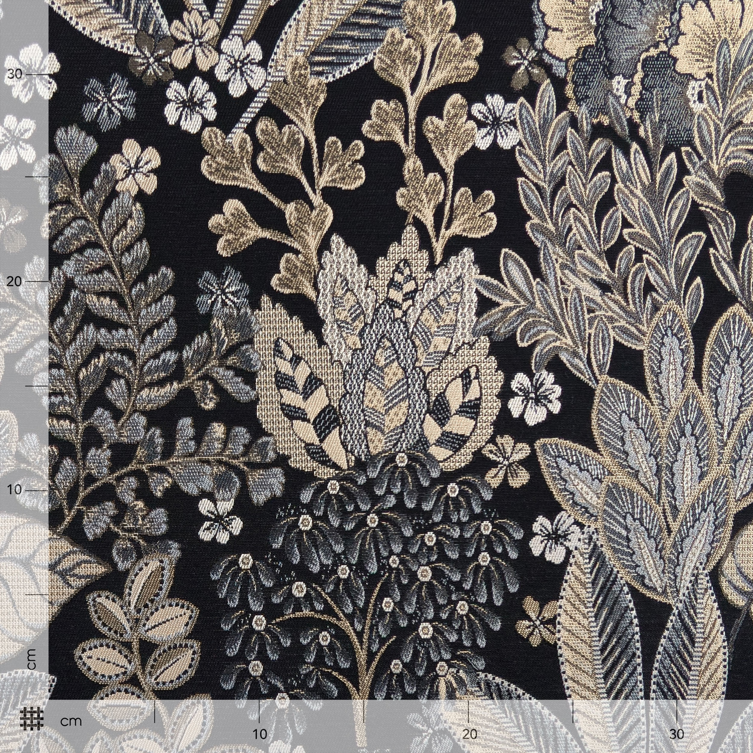 Jacquard floral tons noirs Image