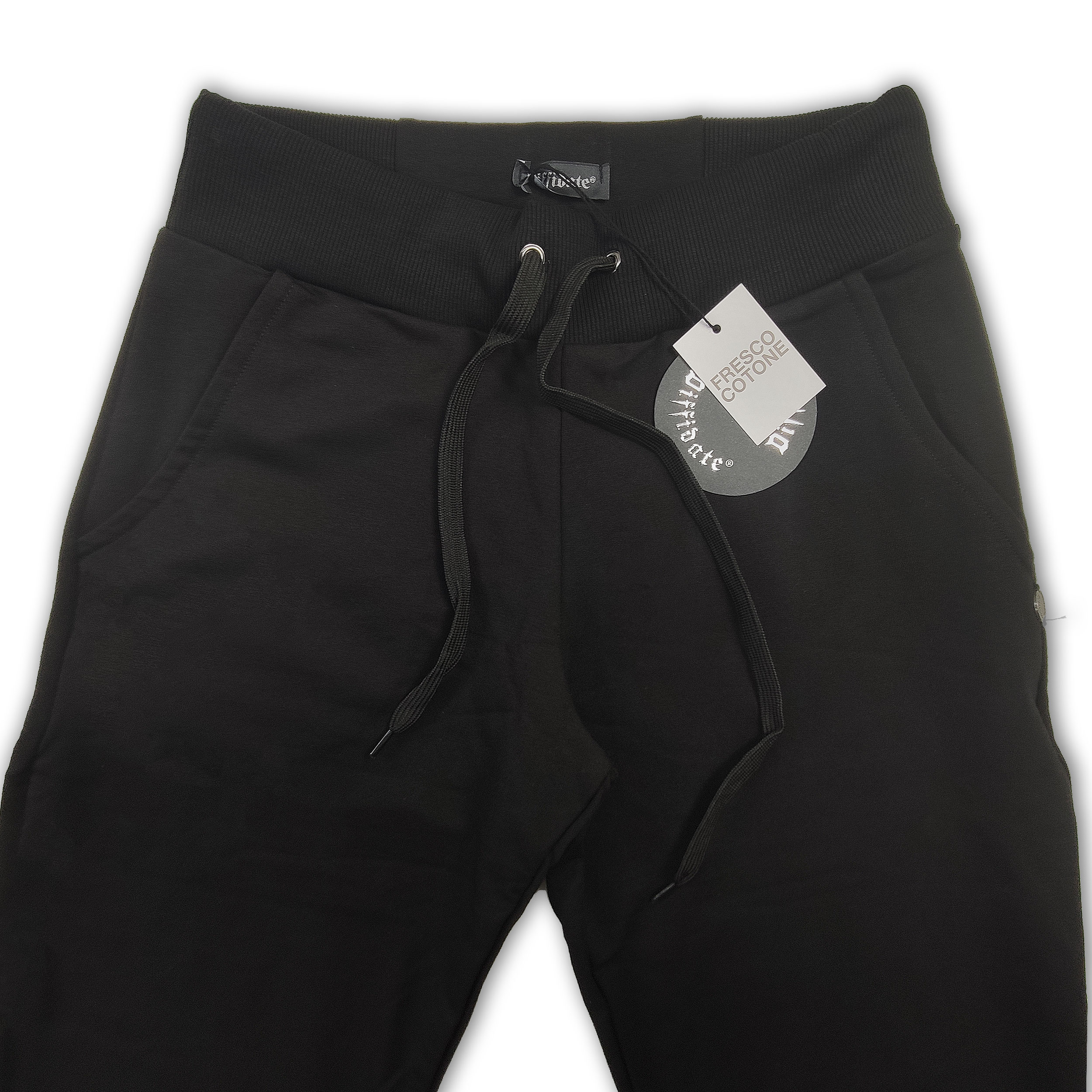 Lightweight Fresh Cotton Trousers Black Image