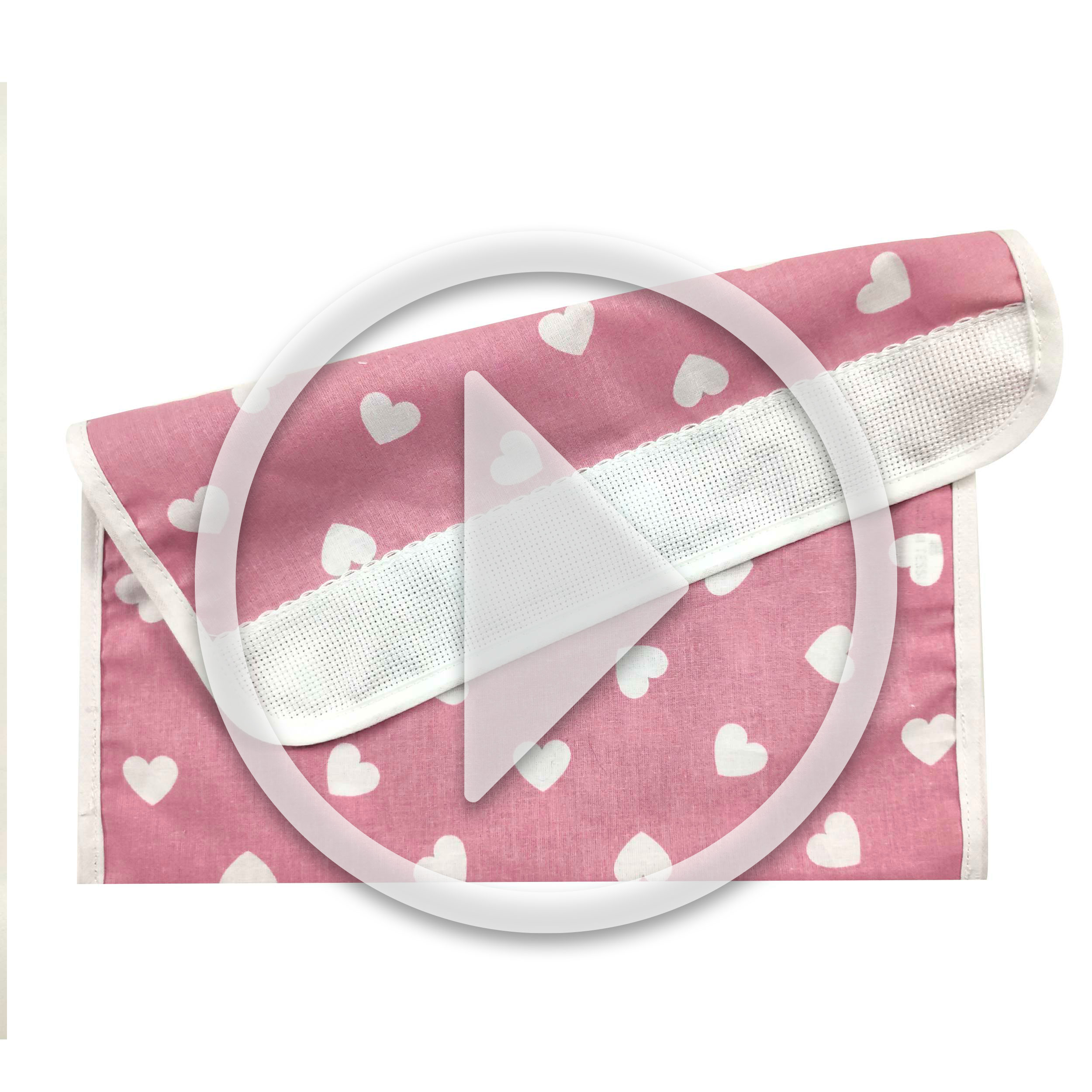 Bib Holder White Hearts Background Pink Antique Image