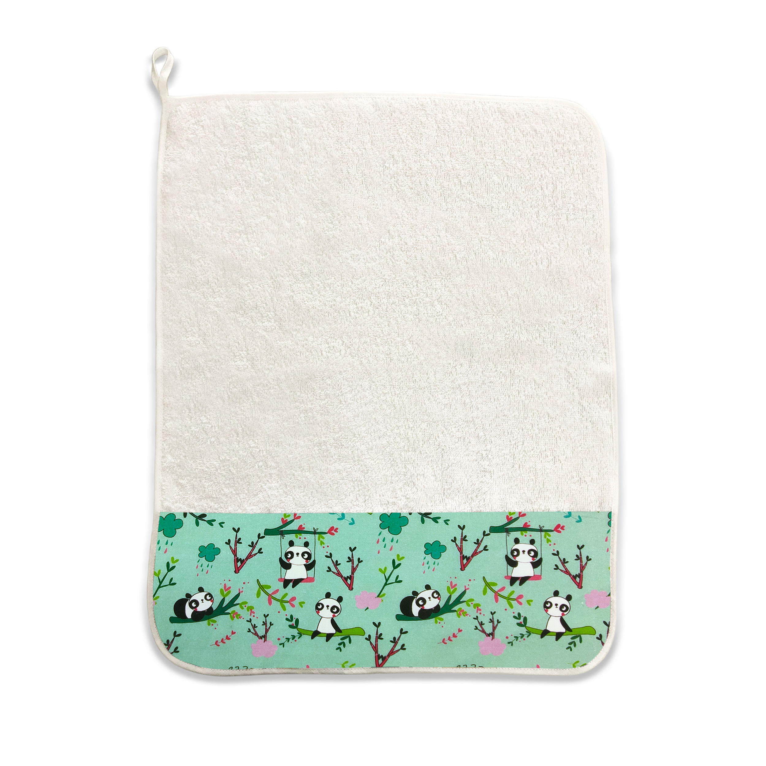 Grande serviette Panda Fond Menthe - Panini Fabrics