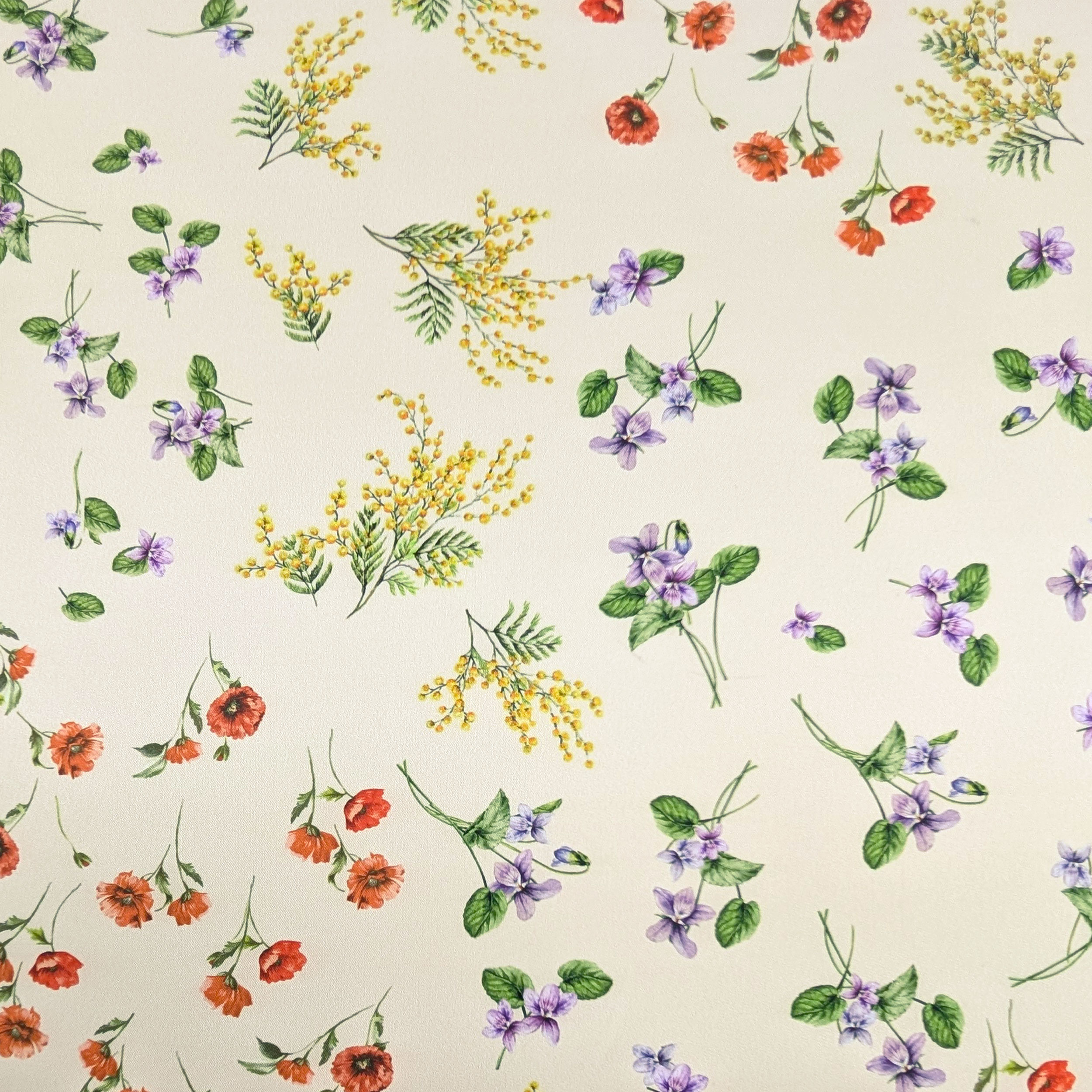 Twill Fashion Flowers Cream Background Image