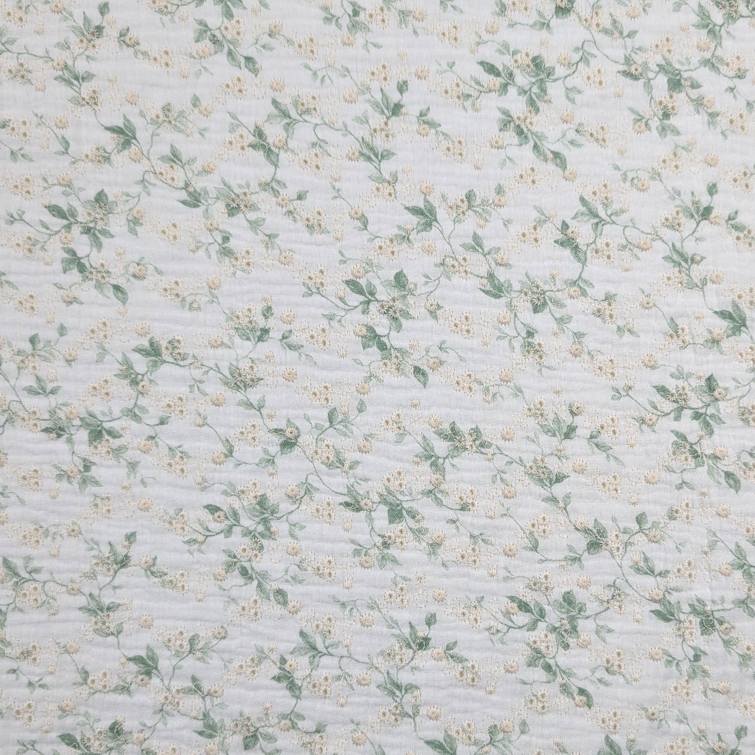 Muslin with Embroidered Flowers Image