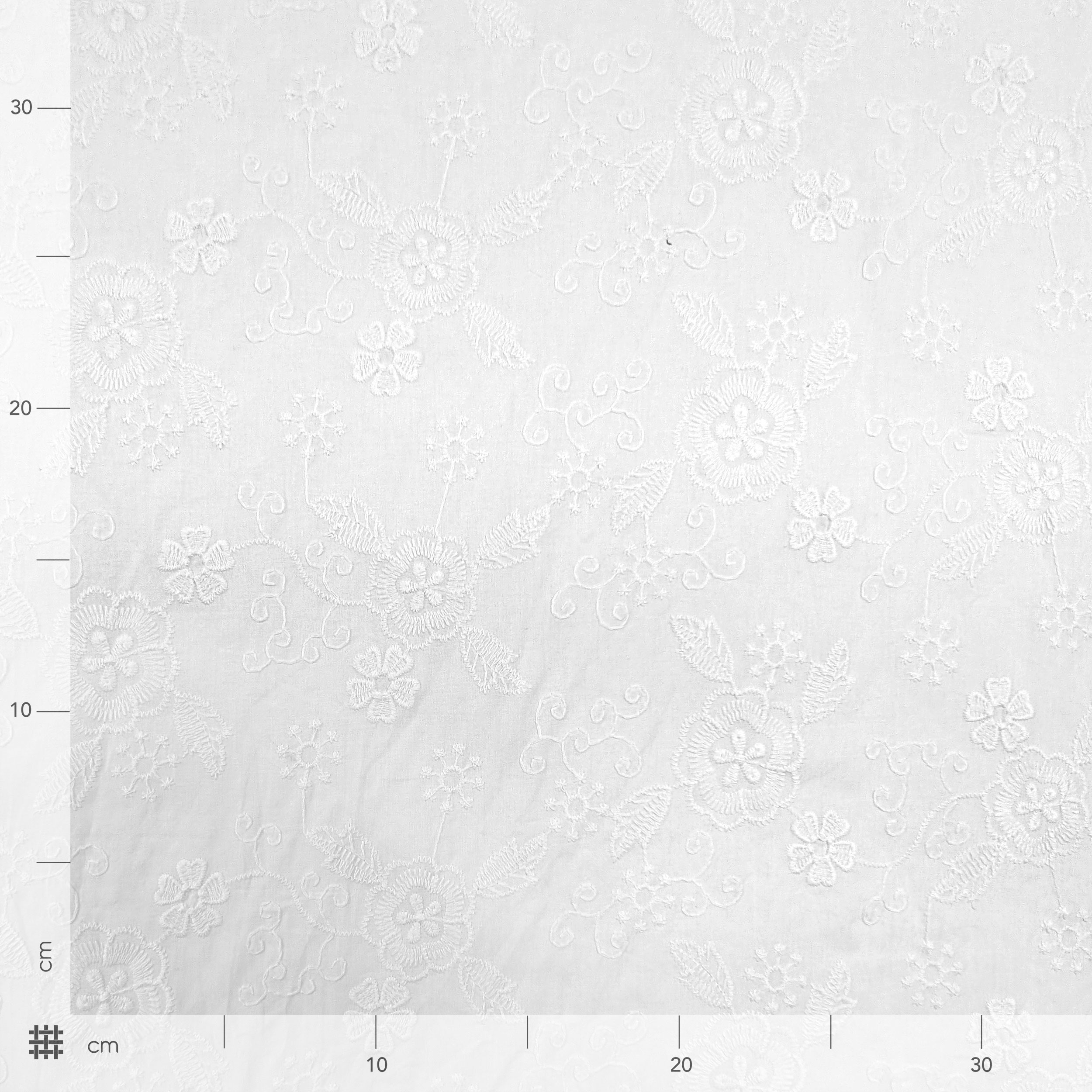 Cutout Sangallo Cotton White Double Smerlo Fiorellini 130x130 cm Image