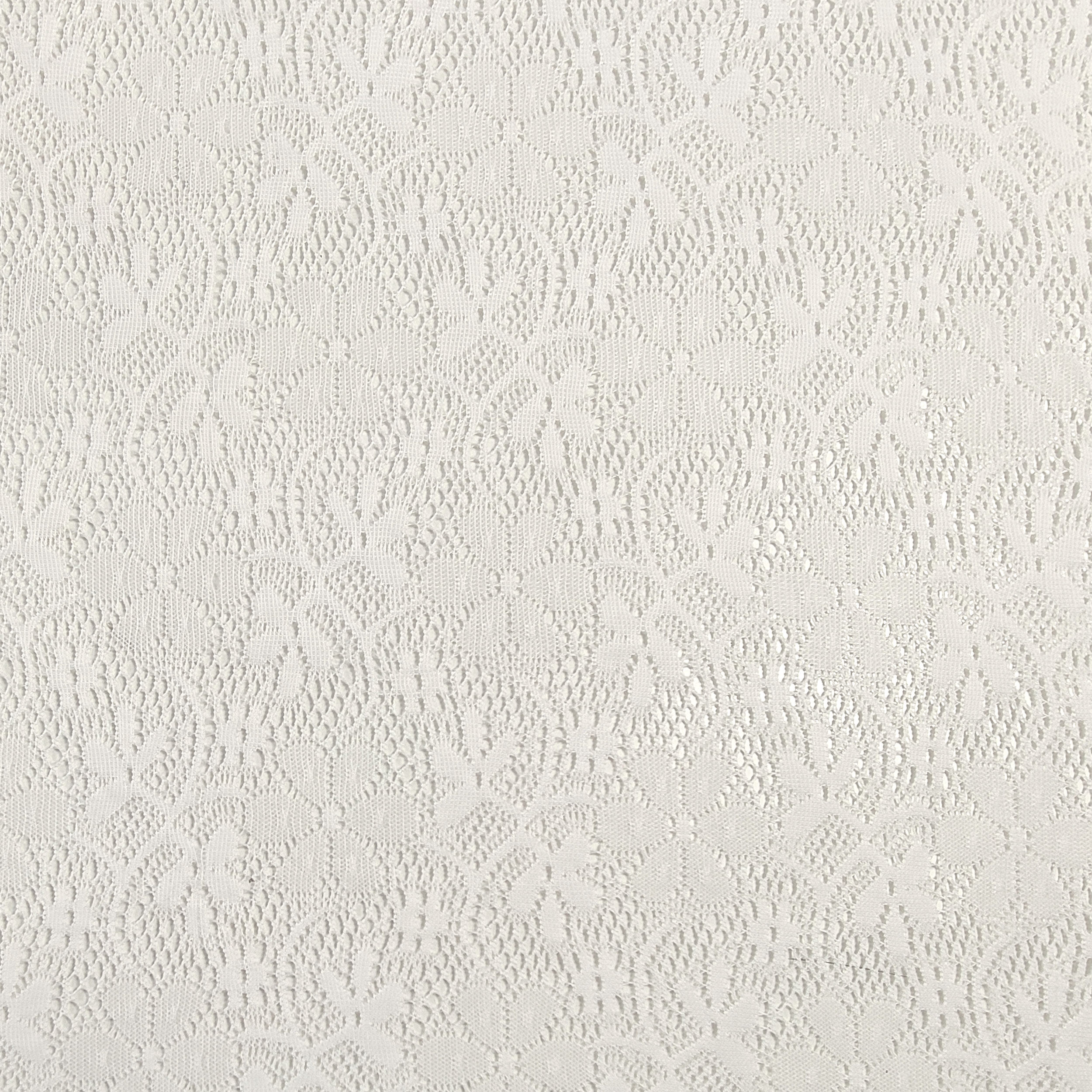 Mixed Wool Lace Optical White Flowers