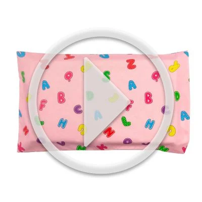 Pink Background Alphabet Pillowcase Image