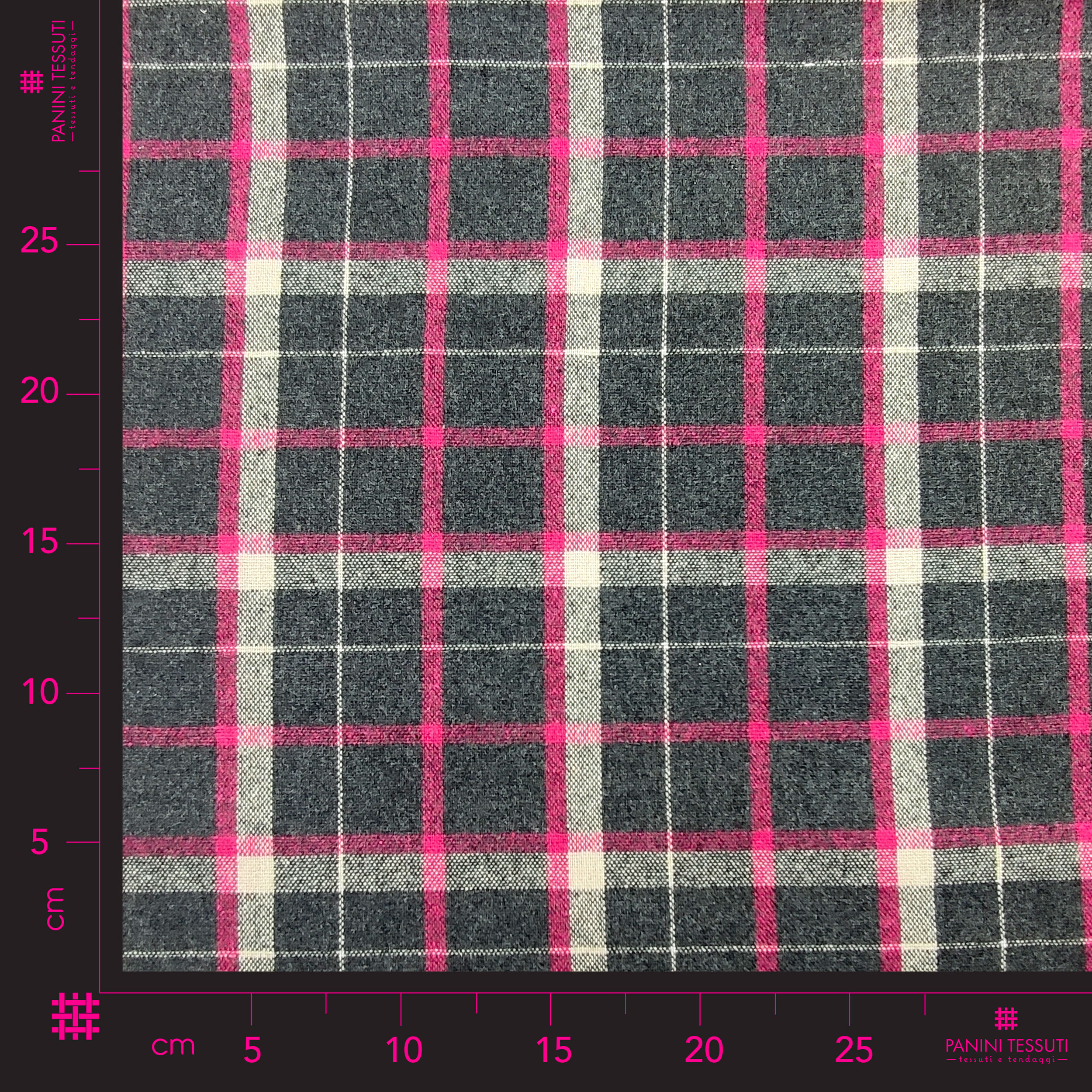 Fuxia White Wool Blend Tartan Scamp Image