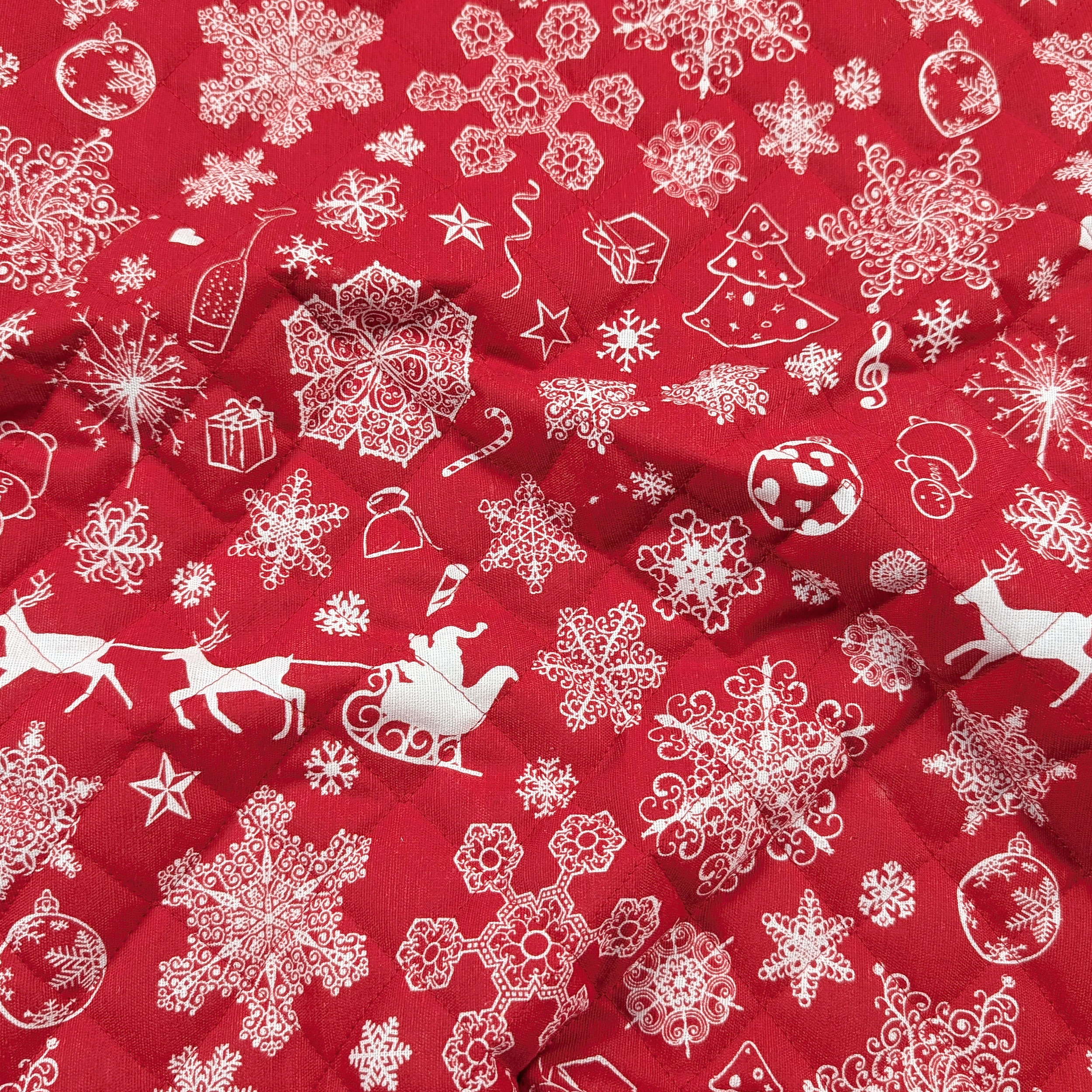Red Quilted Fabric Snowflakes and Slides Image