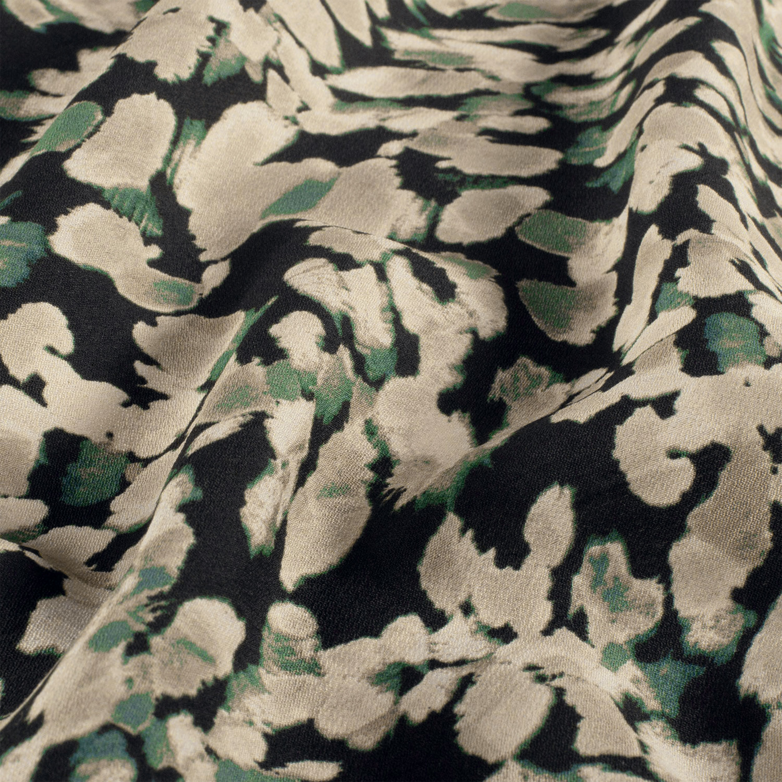 Viscose Hand Crepe Floral Abstract Green Image