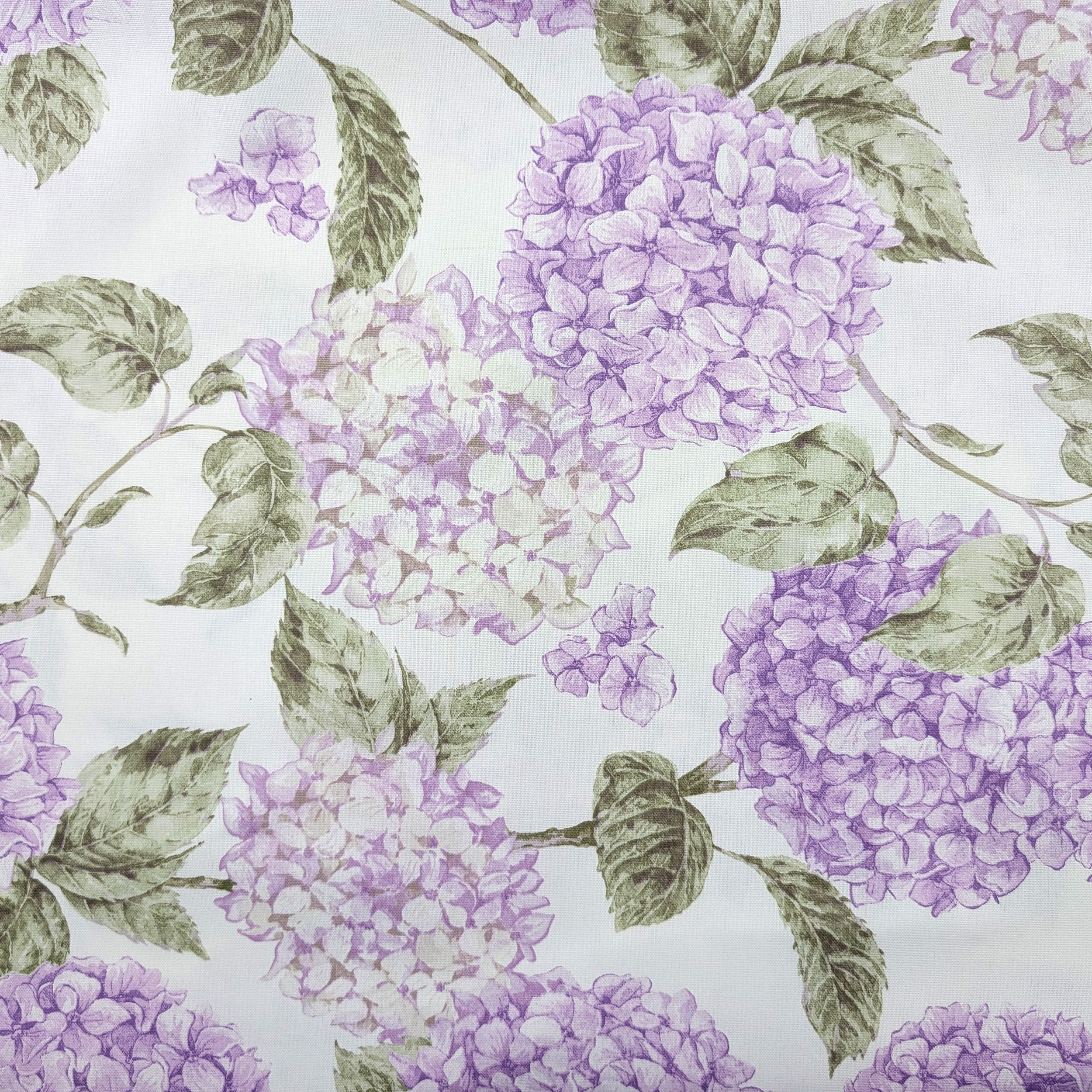 Panama Fabric Lilac Hydrangea Cotton Image