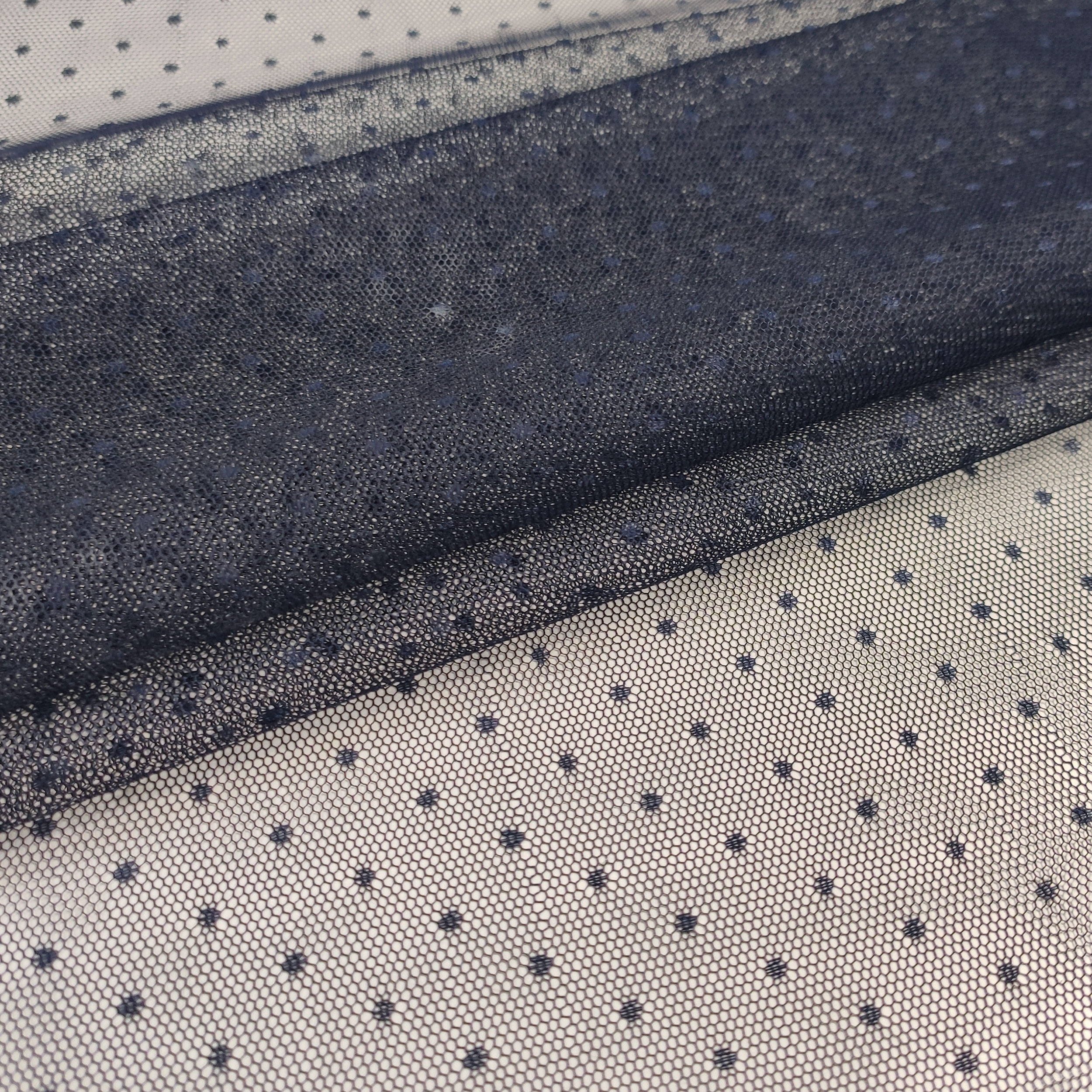 Mitternachtsblauer gepunkteter Tüll