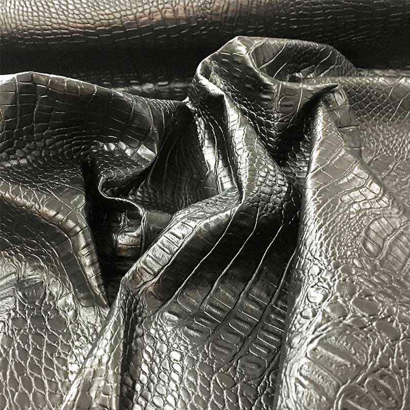 Crocodile Faux cuir Découpe Noir 260x140 cm