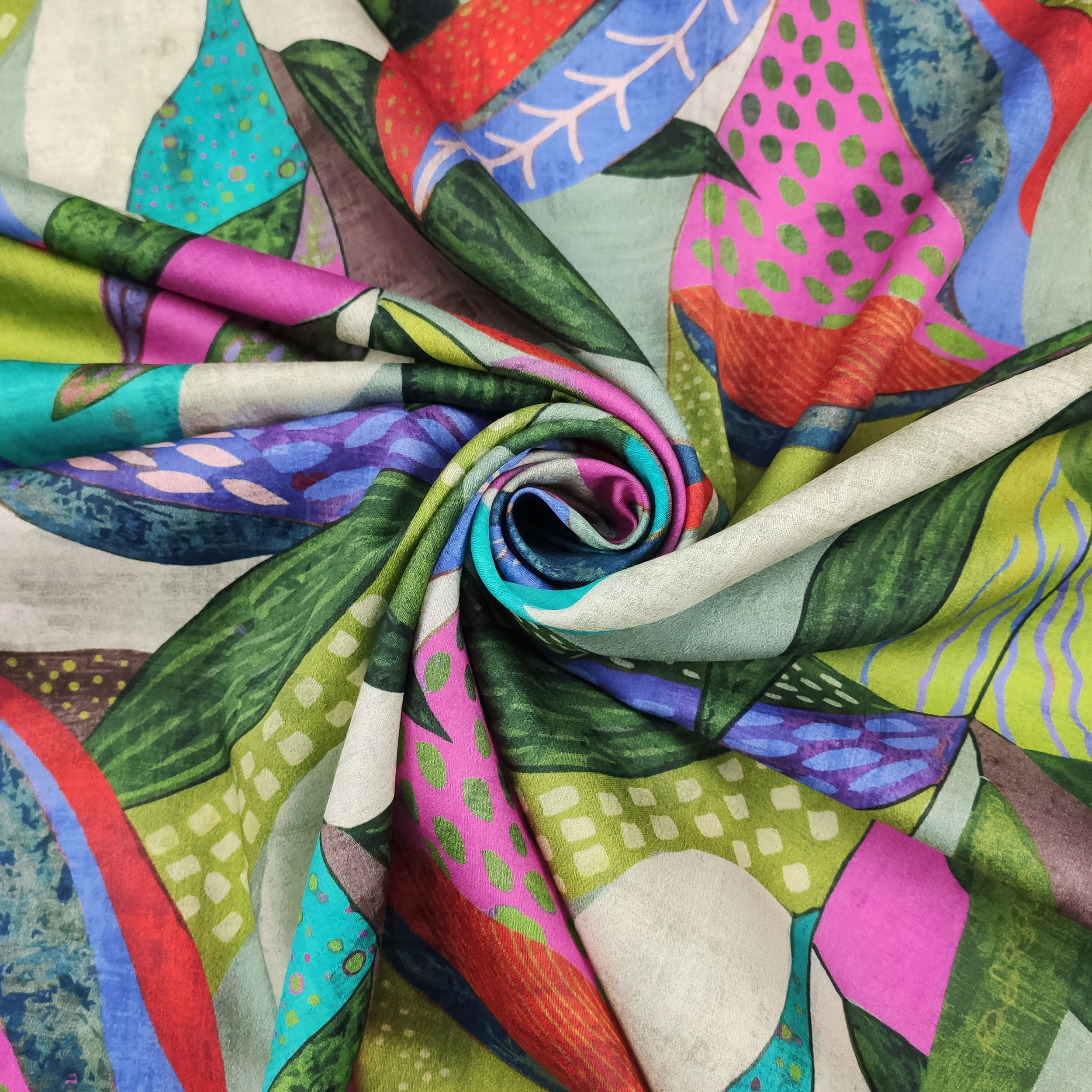 Abstract Fantasy Multicolour Cotton Satin Image