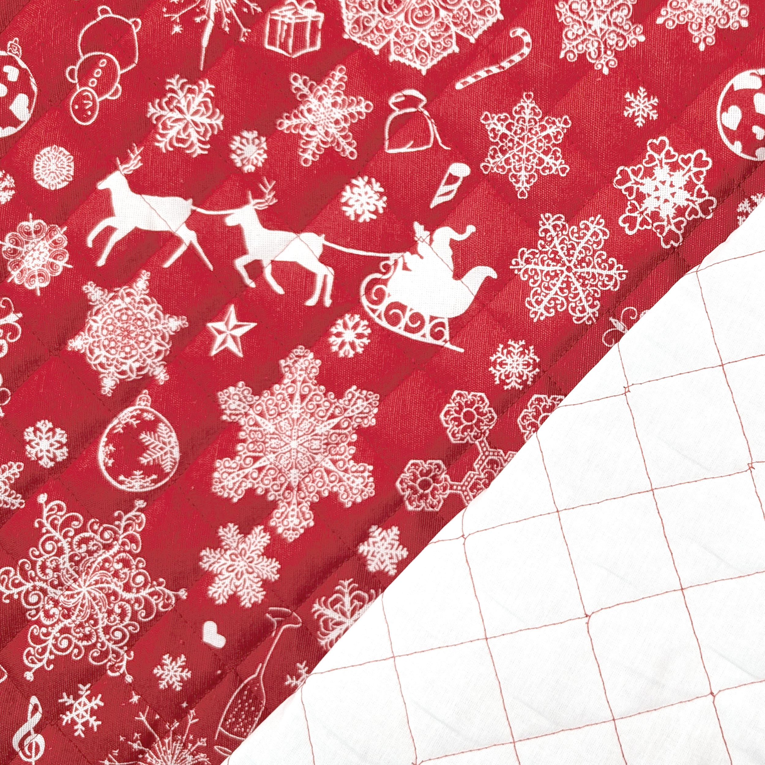 Red Quilted Fabric Snowflakes and Slides Image