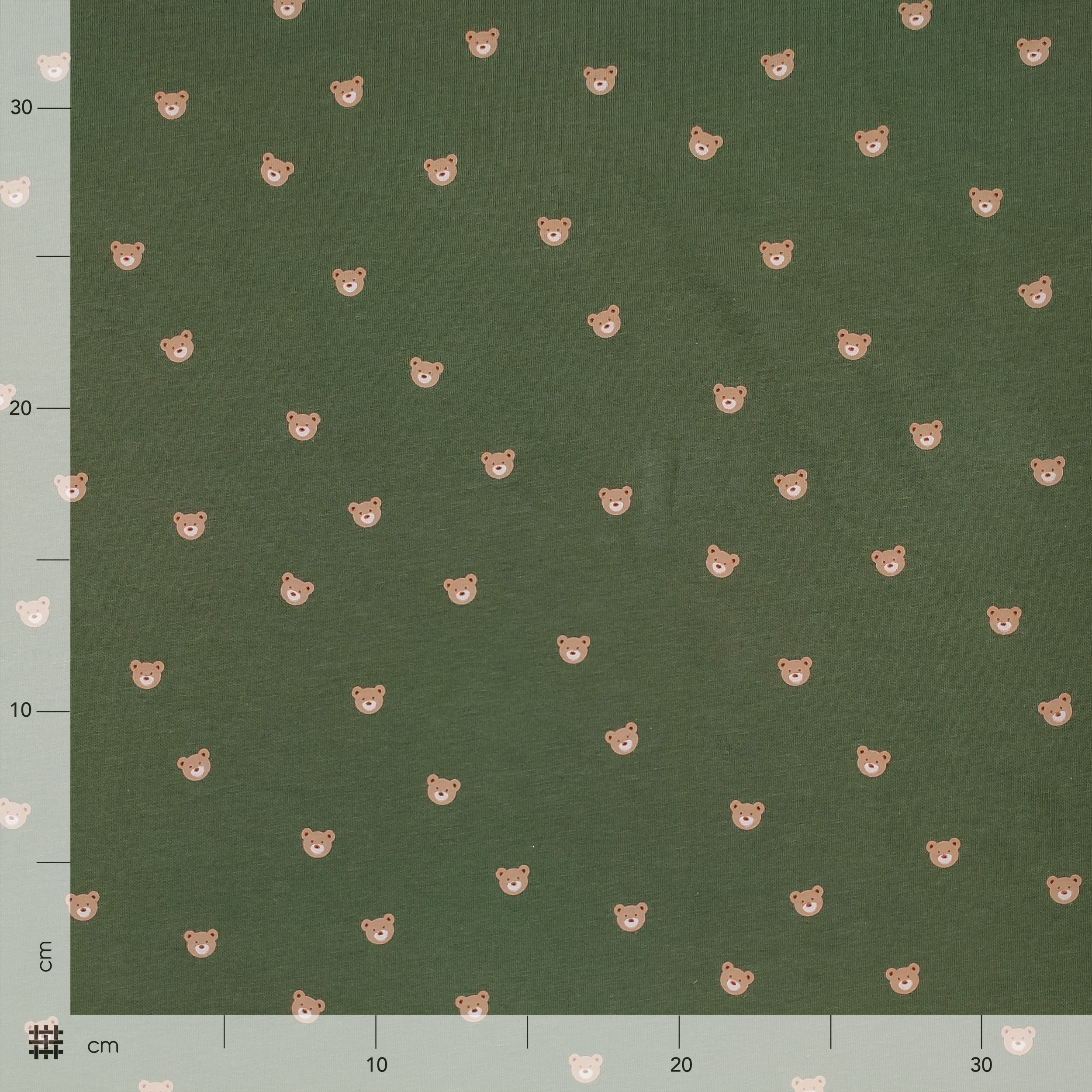 Jersey de coton Fond Bears Vert Militaire