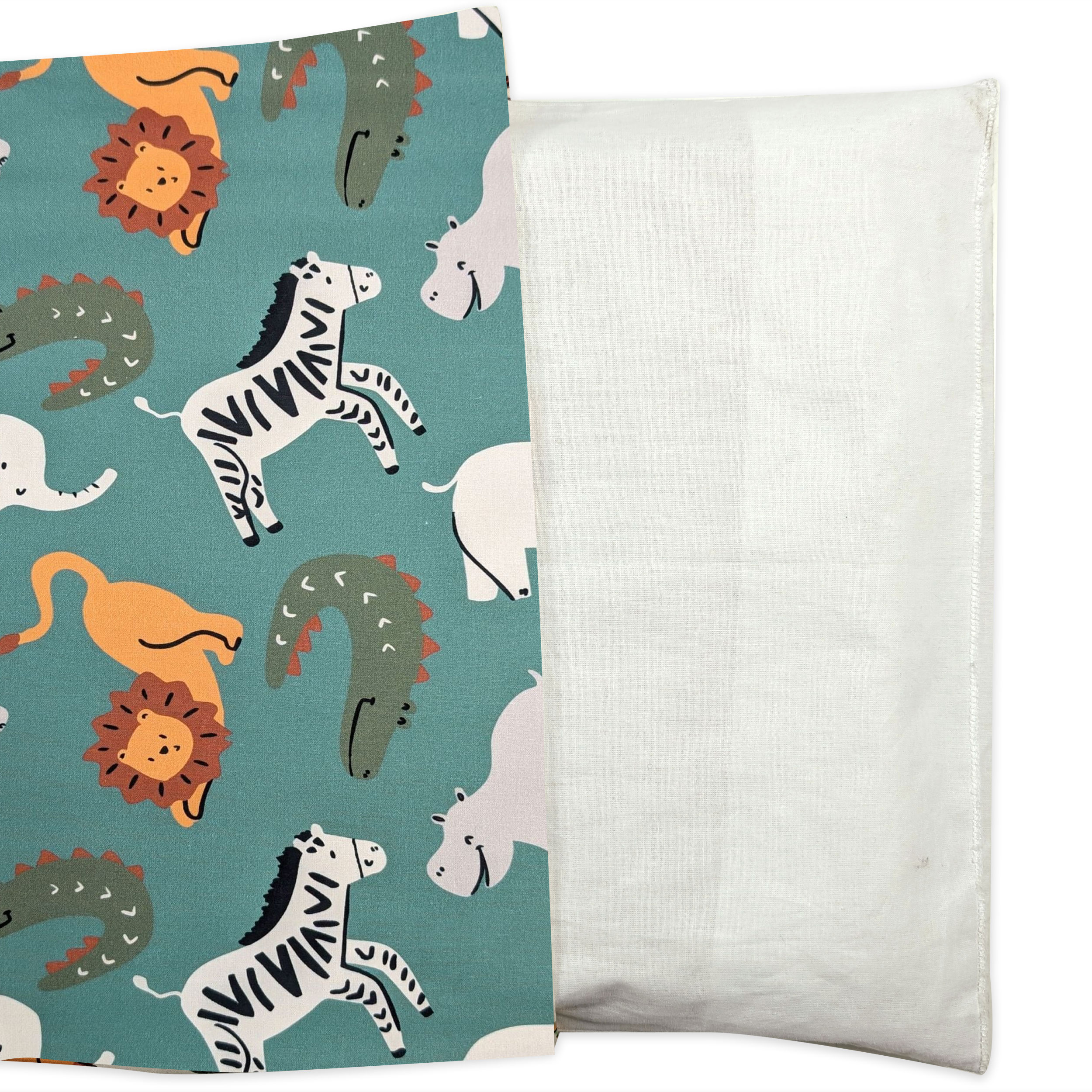 Savannah Animals Pillowcase Green Background Image