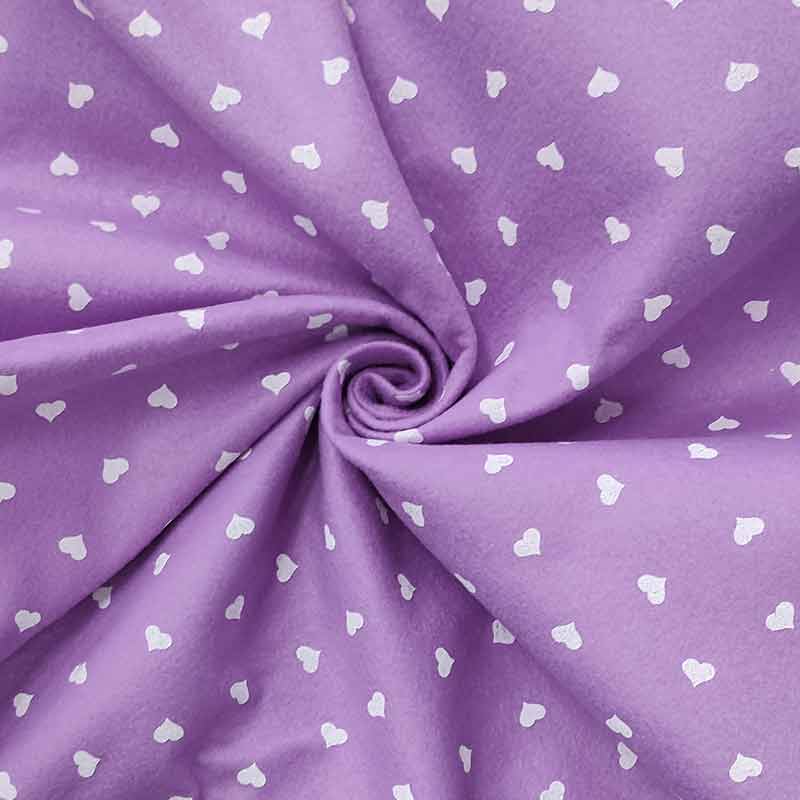Soft Thin Felt - White Hearts Image