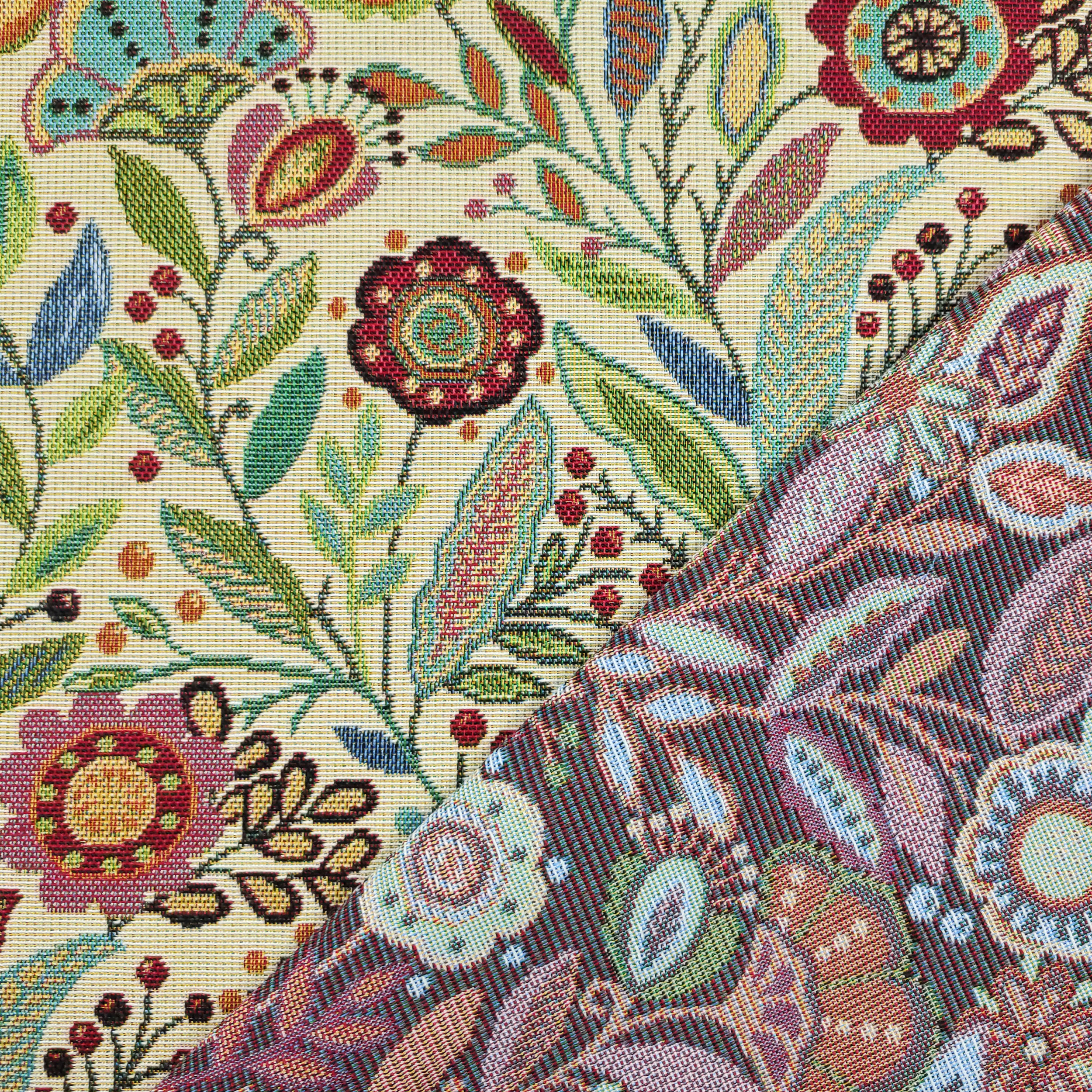 Tissu Gobelin Fleurs colorées