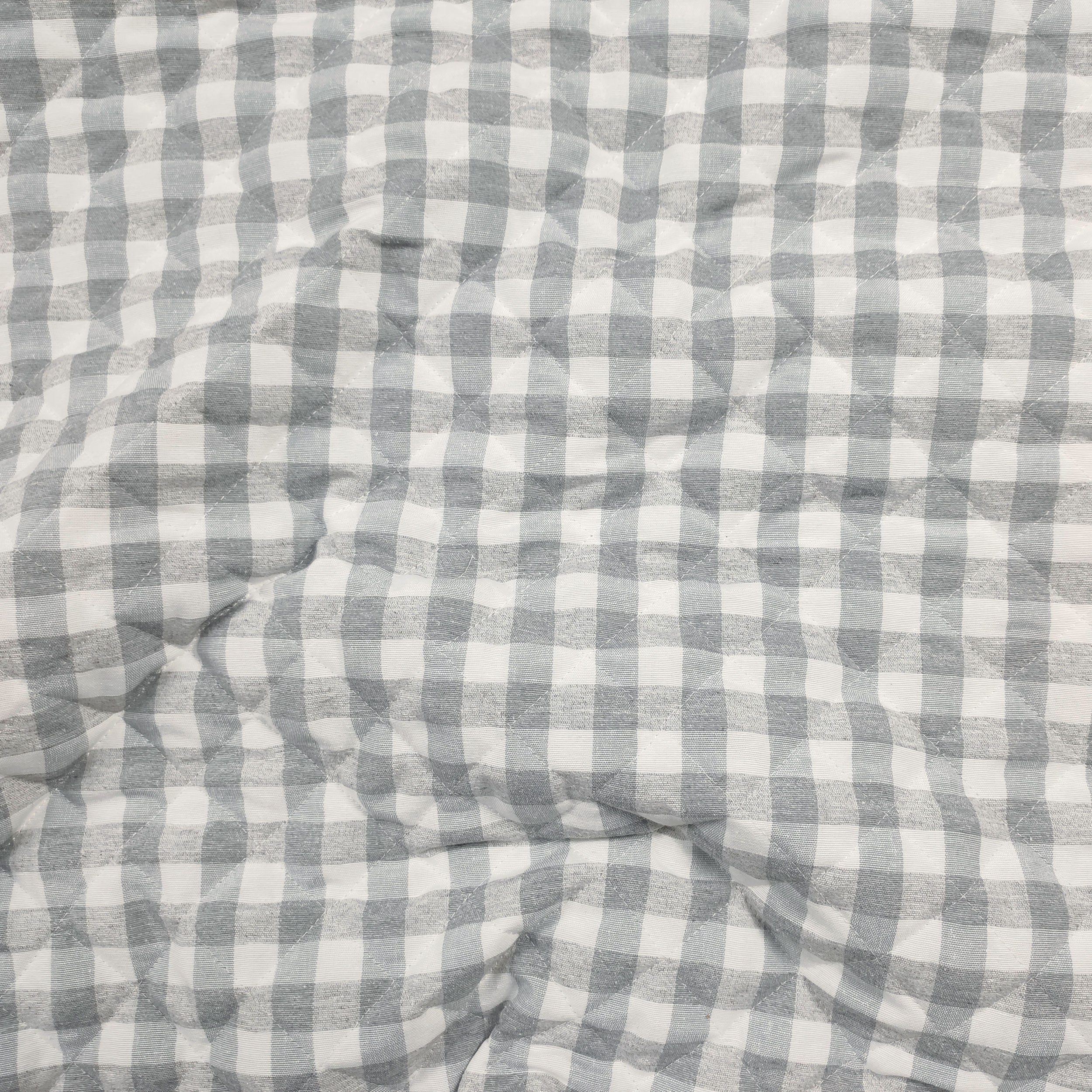 Light Grey Quilted Check Fabric