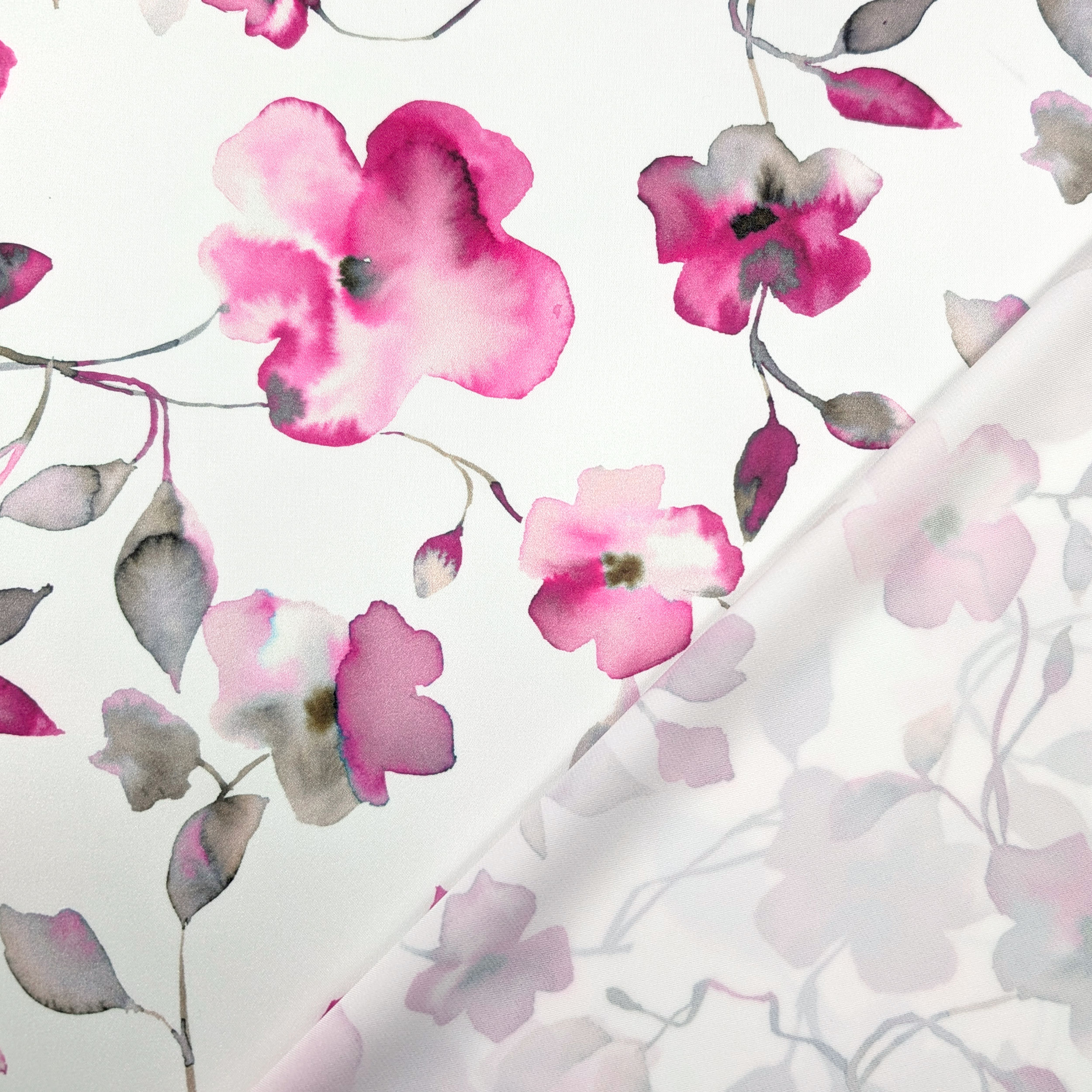 Ensemble de satin haut Mode Aquarelle Fleurs Fuxia Image